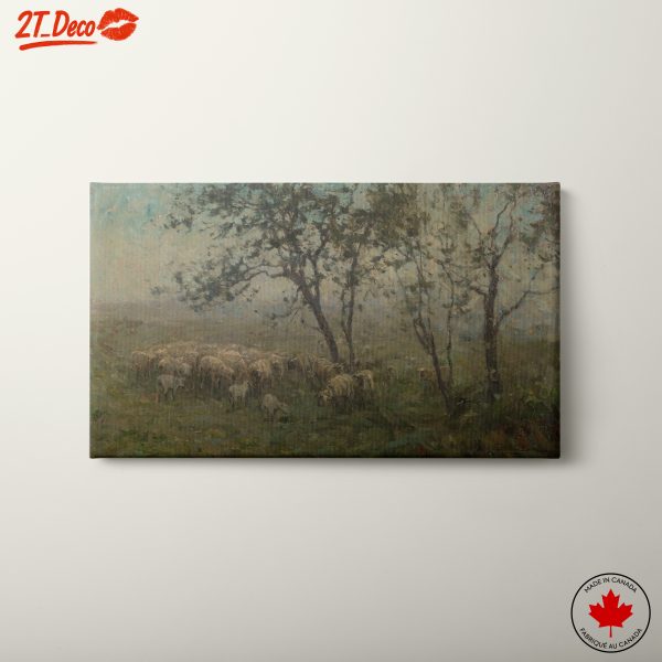 Pastoral Scene with Sheep Under Trees