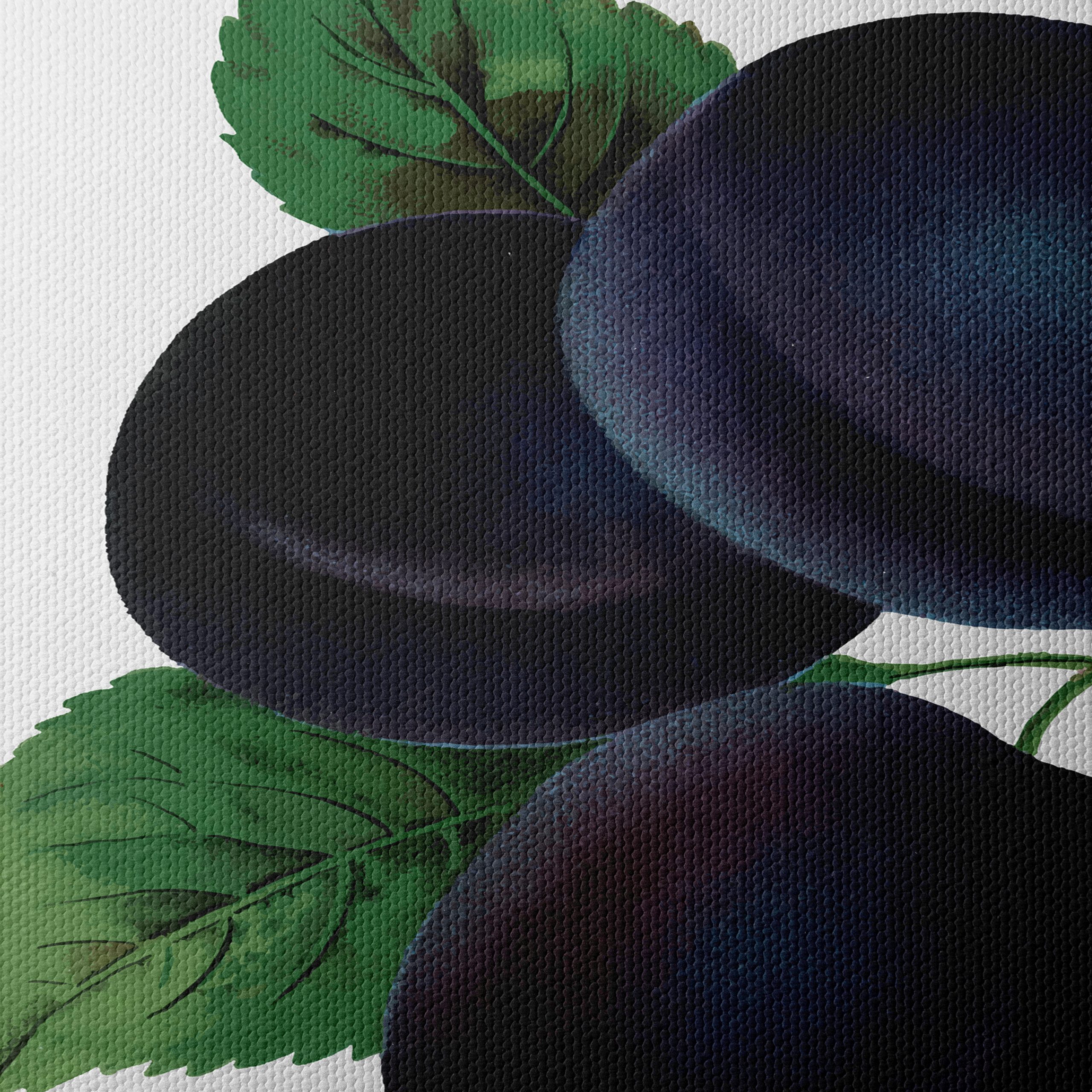 Plum Botanical Art with Leaves - Image 4