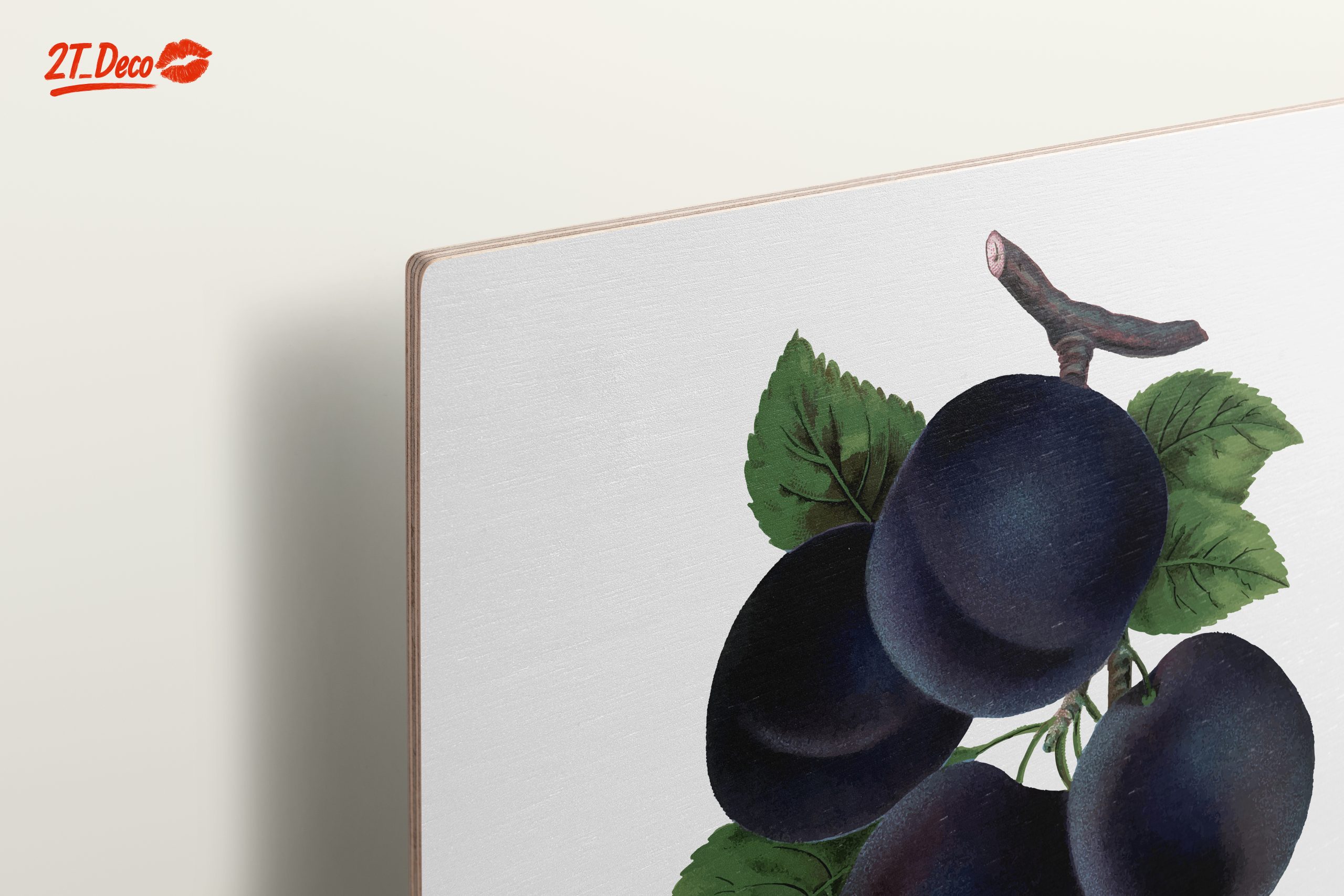 Plum Botanical Art with Leaves - Image 15