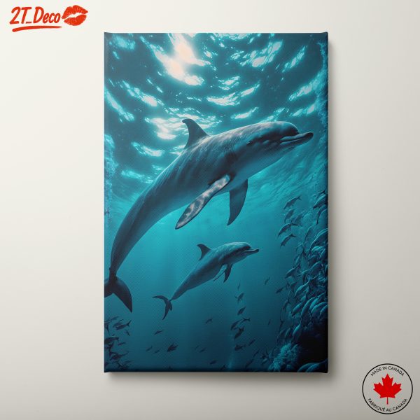 Stunning Dolphins Swimming Underwater