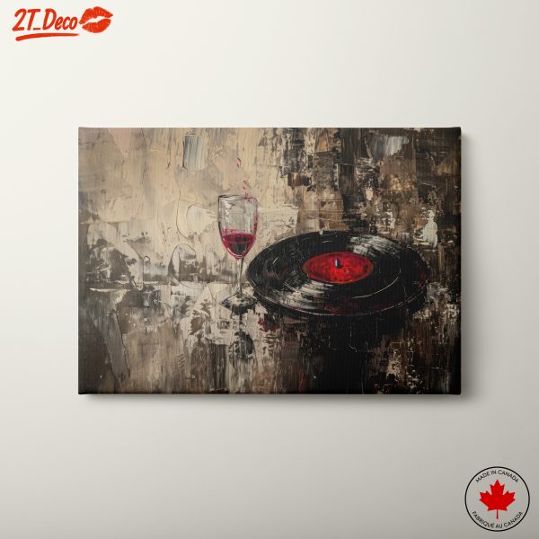 Abstract Art Featuring Wine and Vinyl