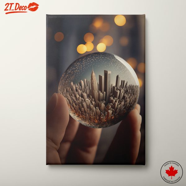 Modern Urban Landscape in a Glass Bubble
