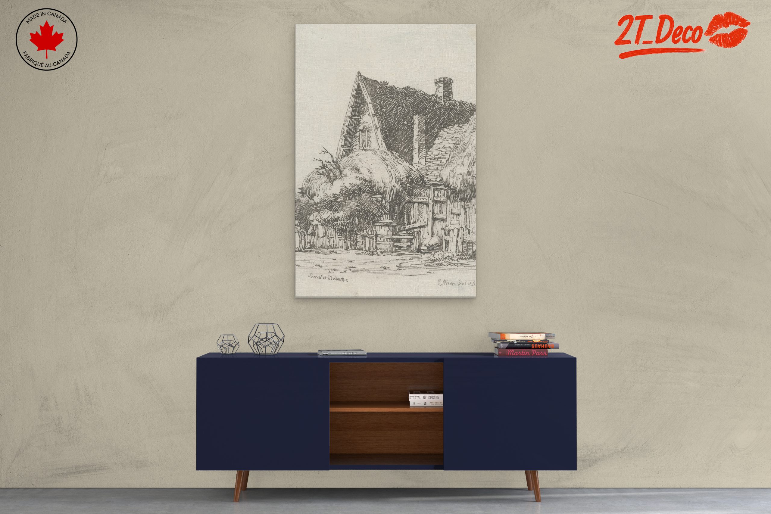 Rustic Architectural Floral Illustration - Image 3