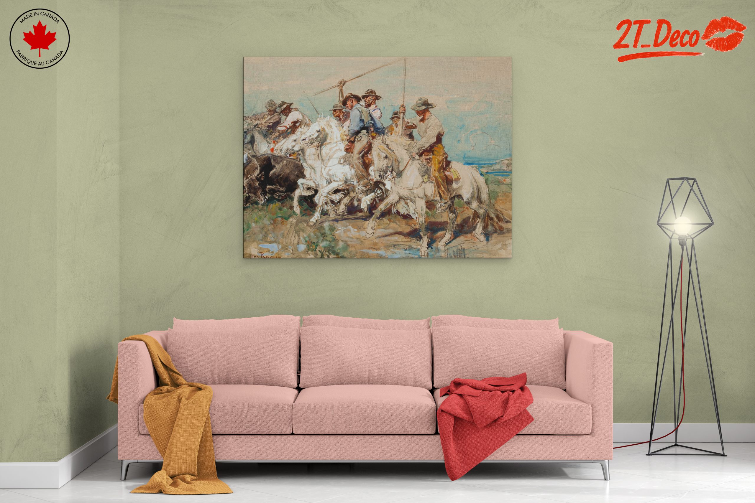 Dynamic Cowboys Riding Horses Artwork - Image 2