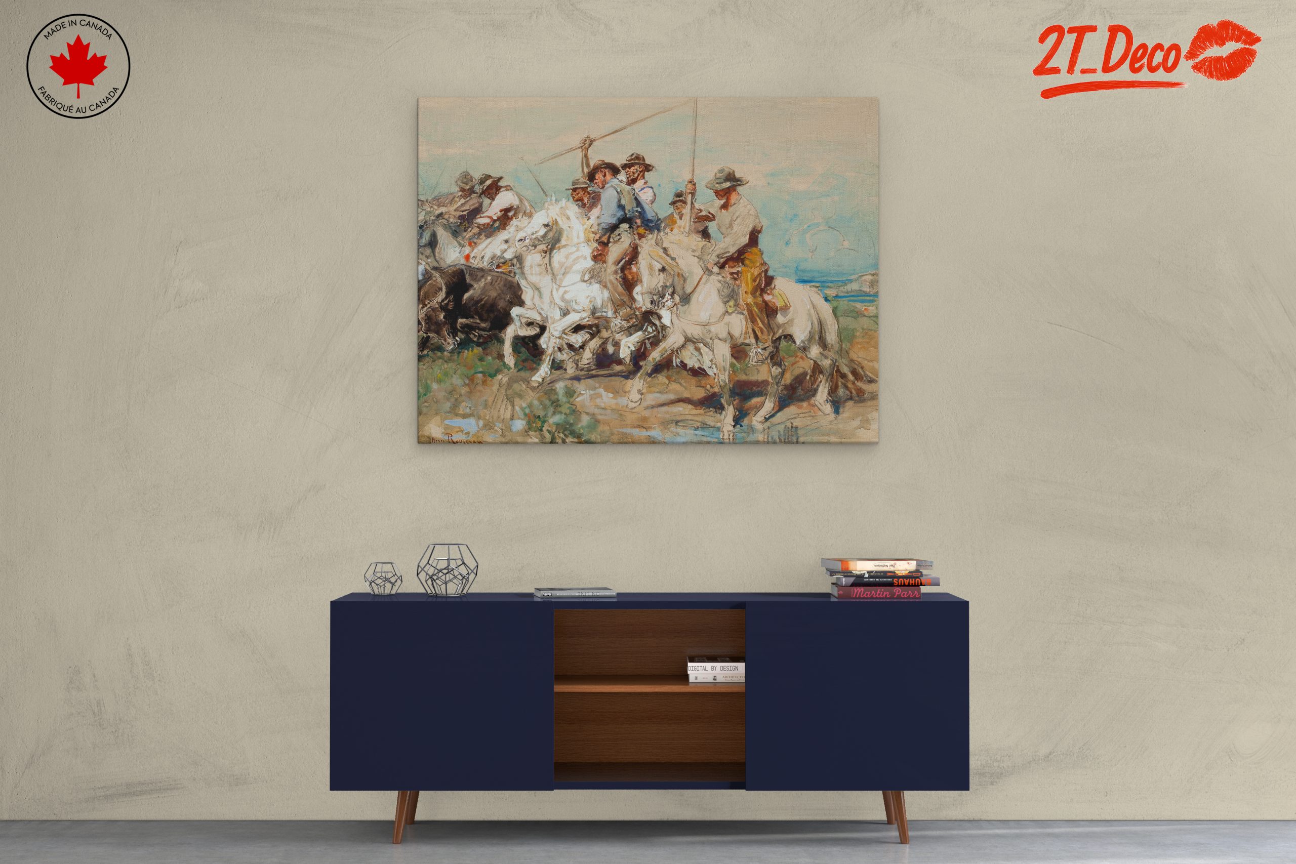 Dynamic Cowboys Riding Horses Artwork - Image 3