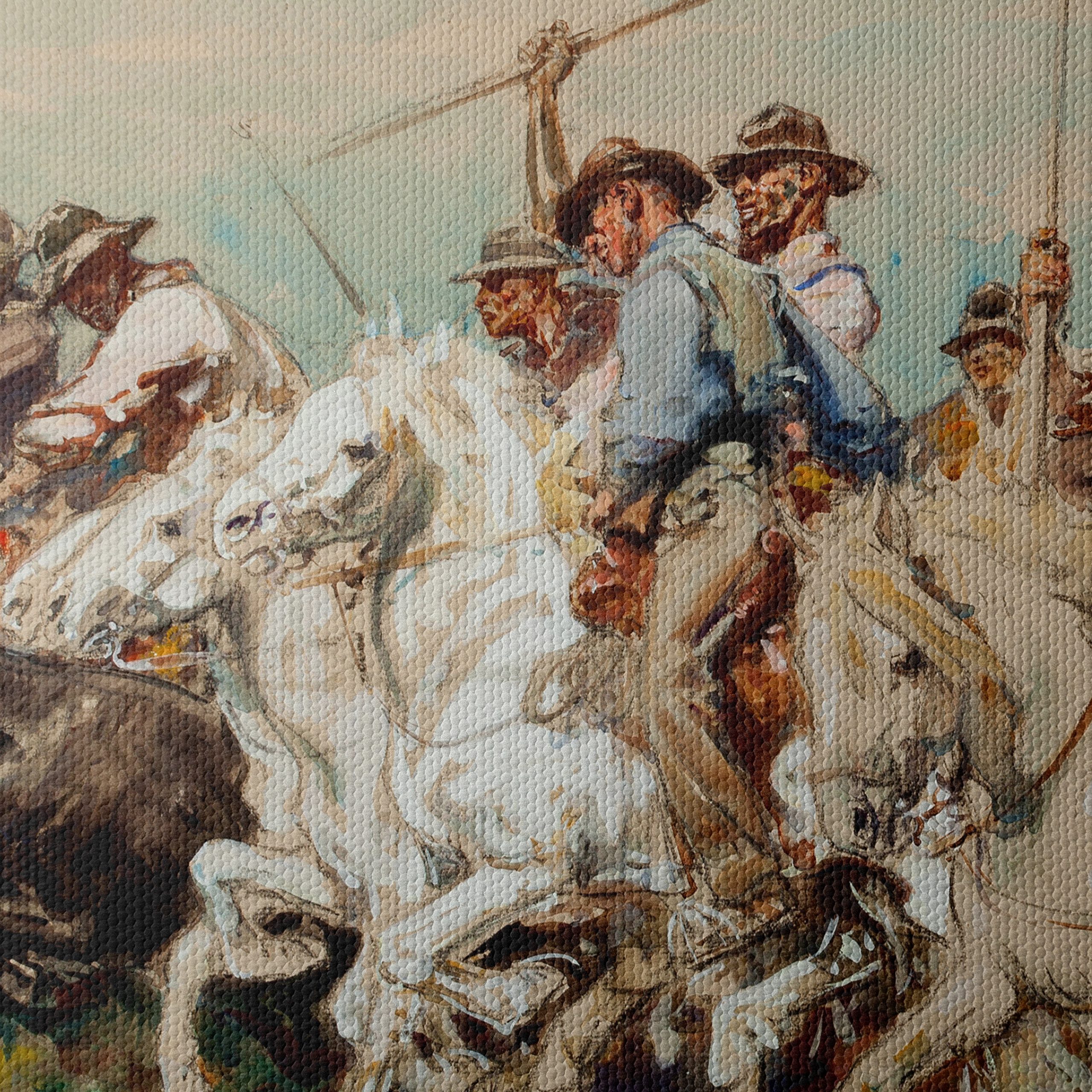 Dynamic Cowboys Riding Horses Artwork - Image 4