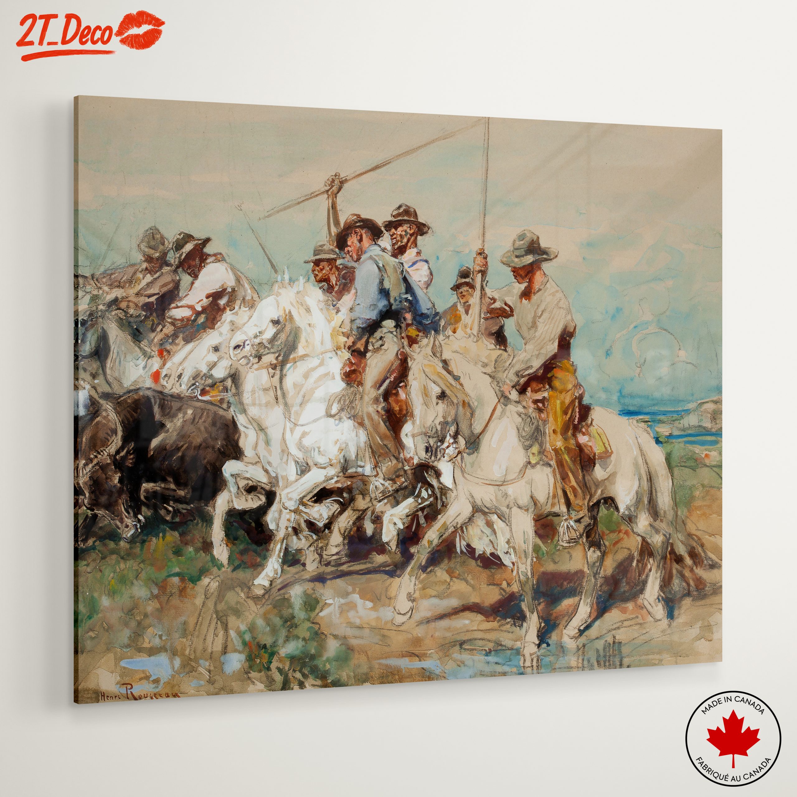 Dynamic Cowboys Riding Horses Artwork - Image 6
