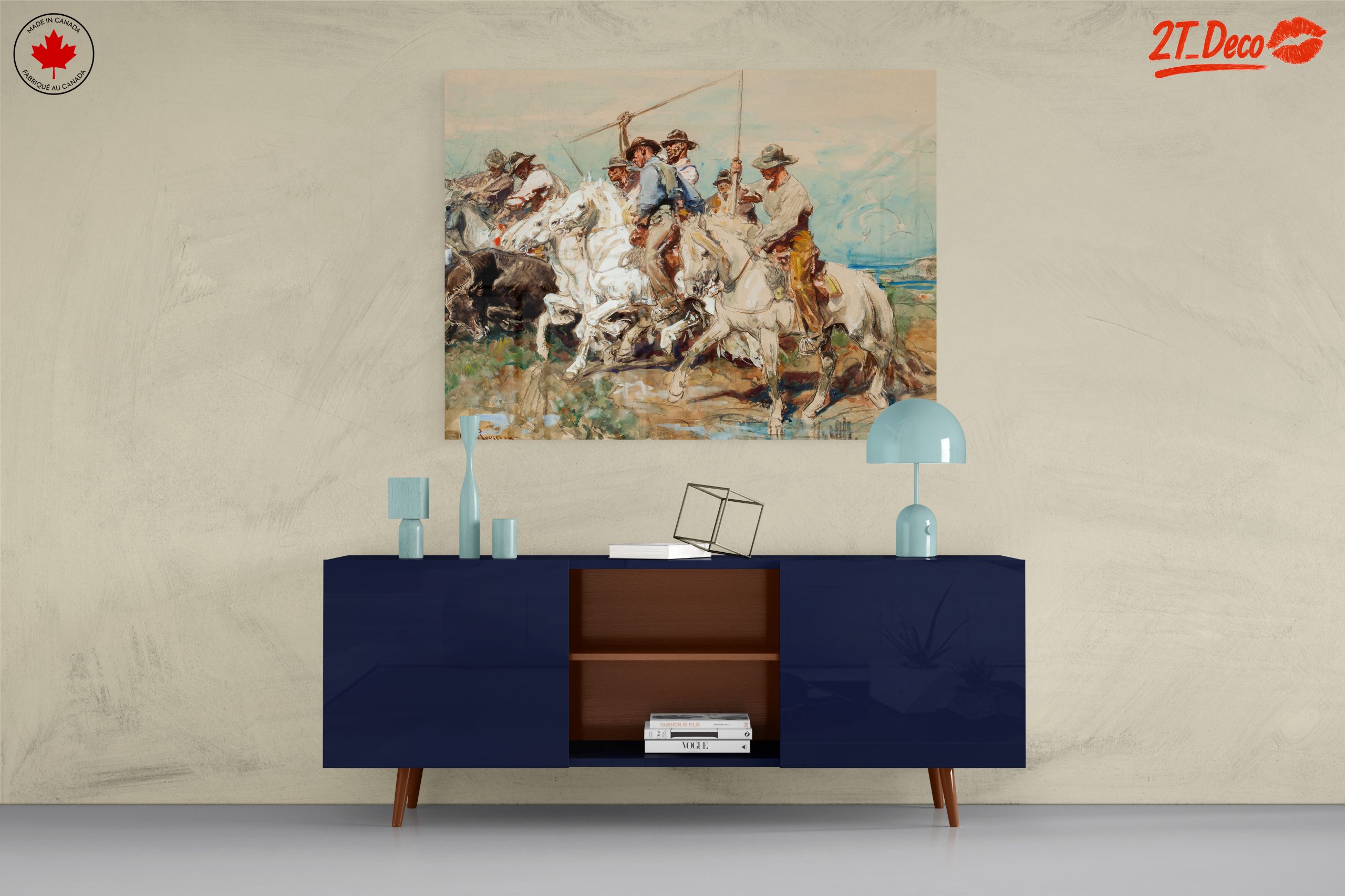 Dynamic Cowboys Riding Horses Artwork - Image 8