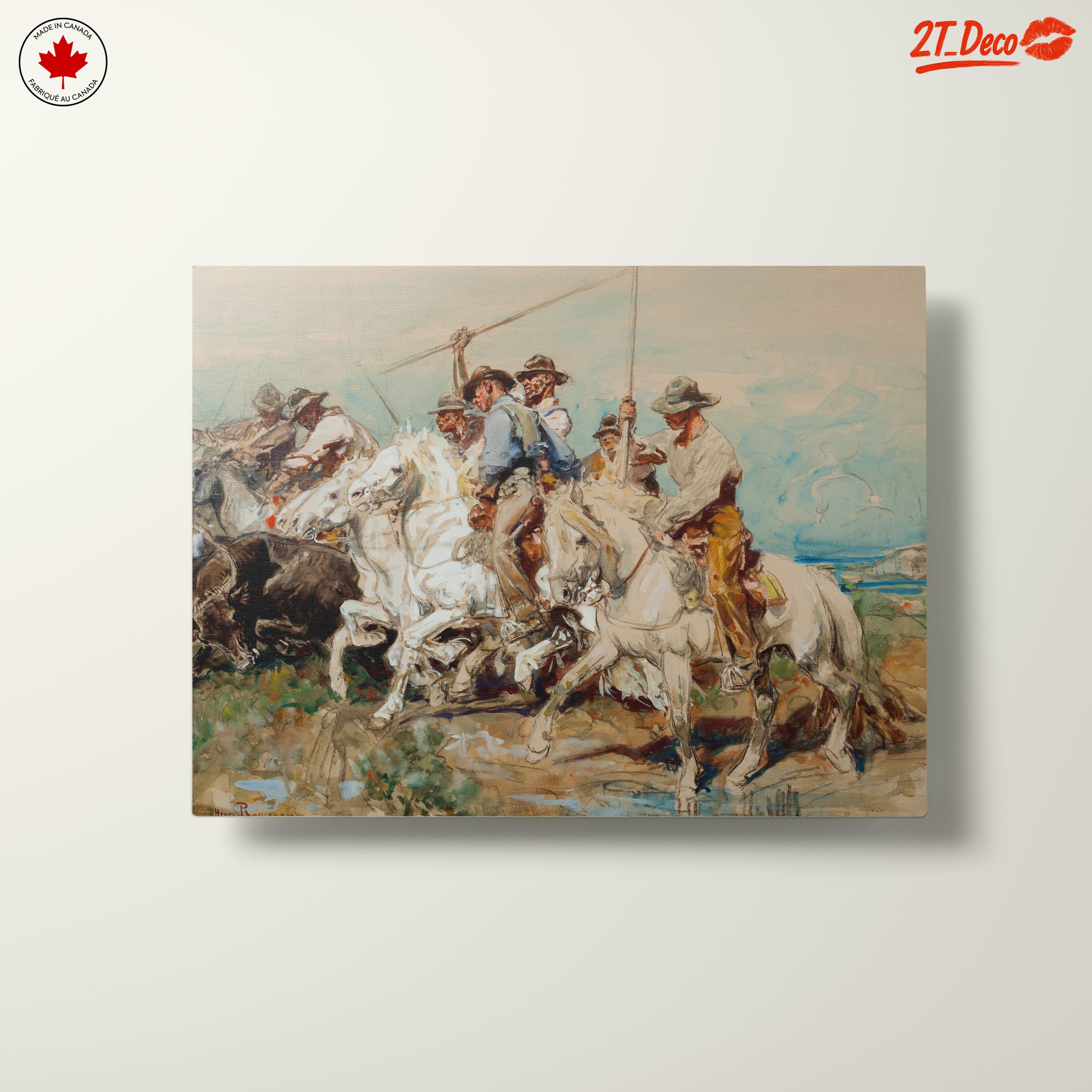 Dynamic Cowboys Riding Horses Artwork - Image 10