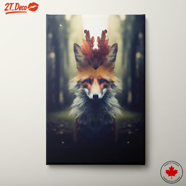 Whimsical Fox with Feathers in Enchanted Forest