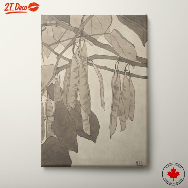 Stylized Botanical Artwork of Pea Pods