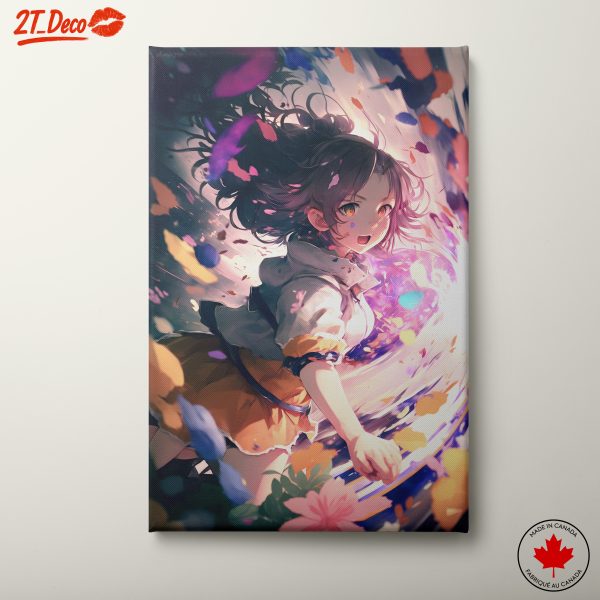 Vibrant Contemporary Character Artwork with Flowers