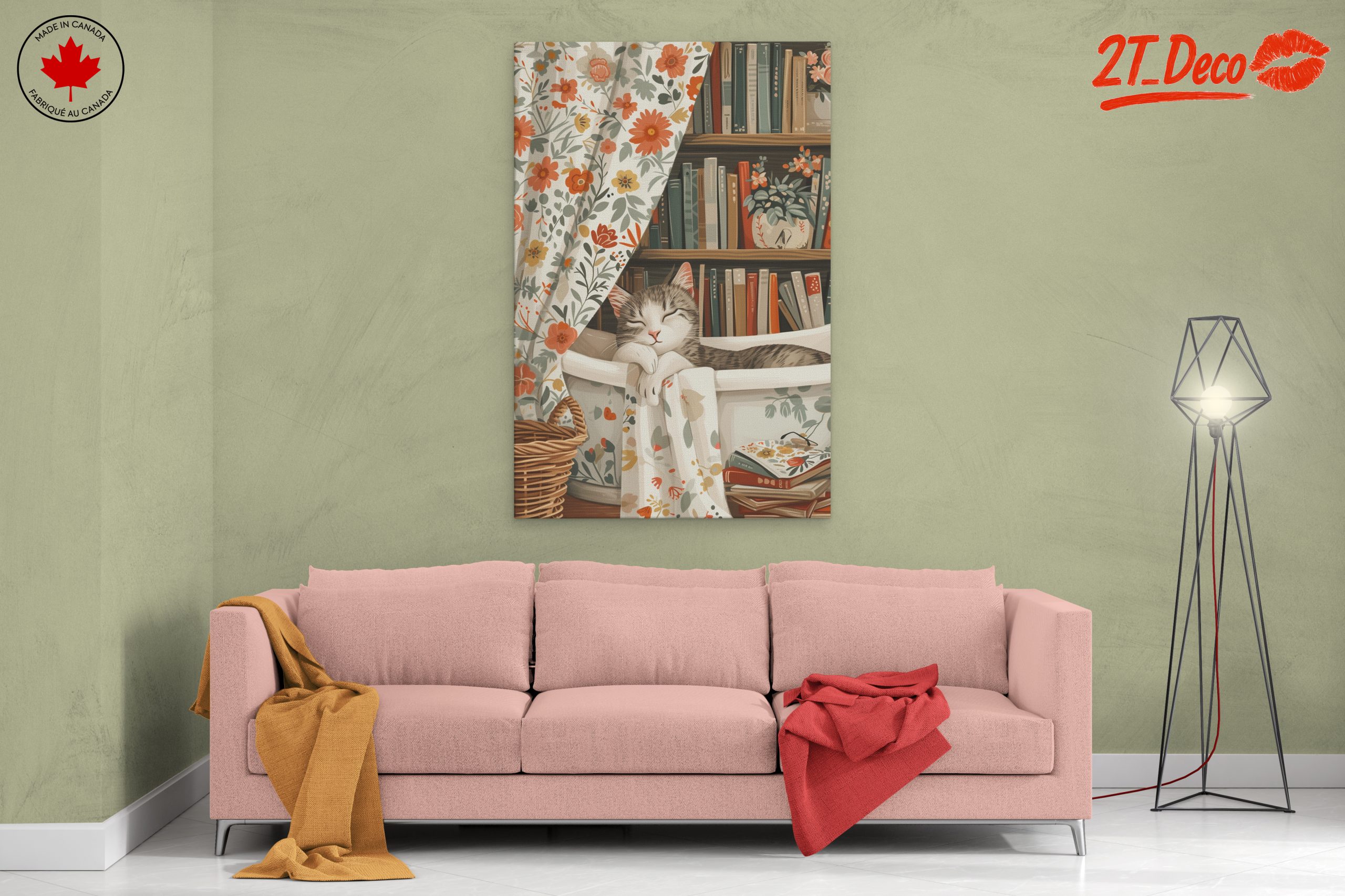 Cozy Cat in Floral Decor - Image 2