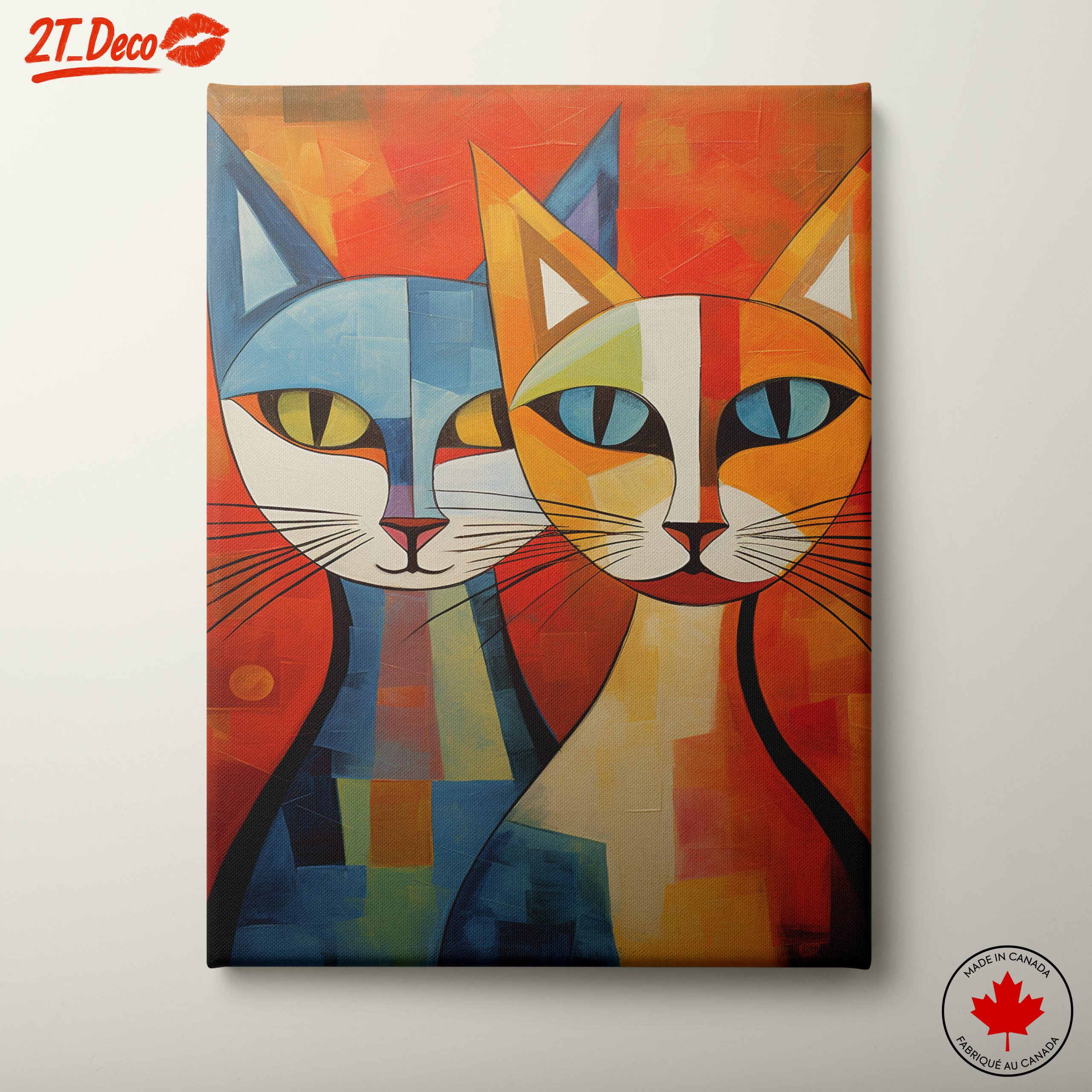 Colorful Cute Cats Artwork