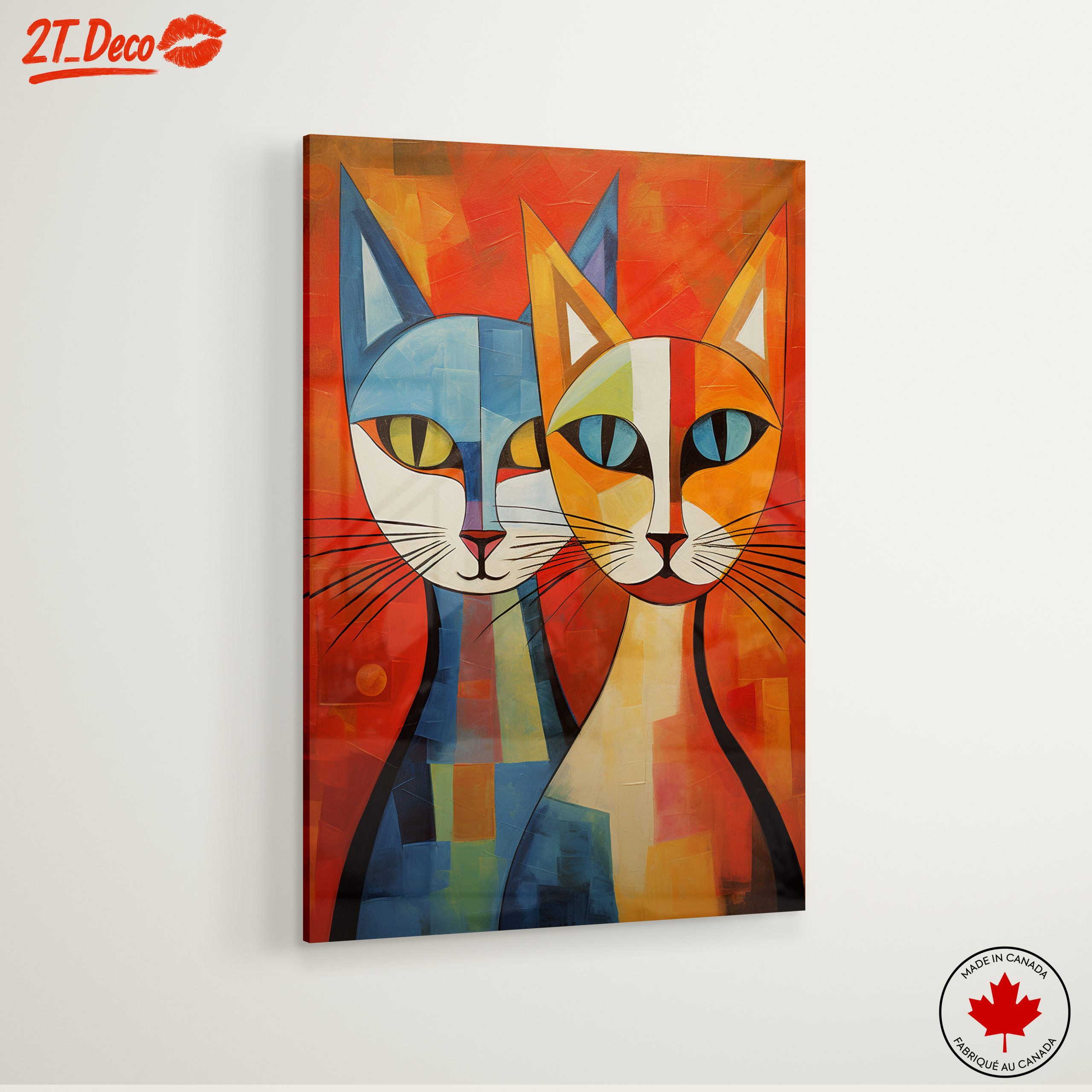 Colorful Cute Cats Artwork - Image 6