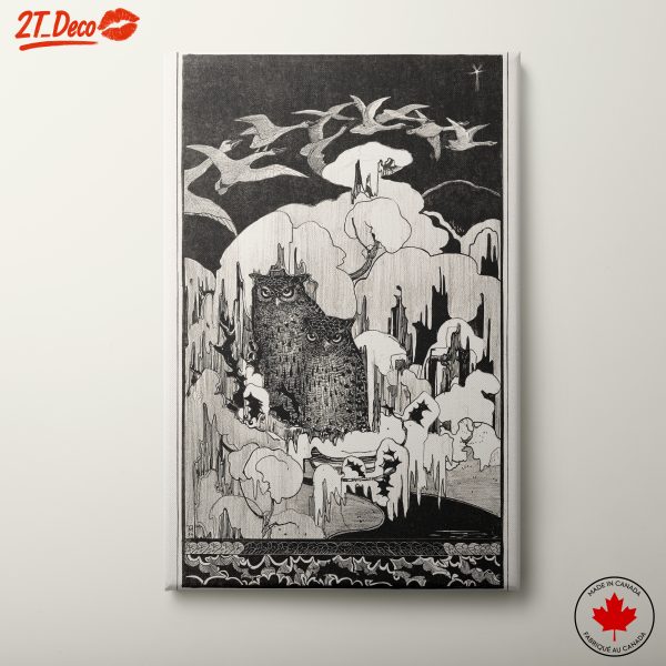 Owls in a Enigmatic Landscape Art