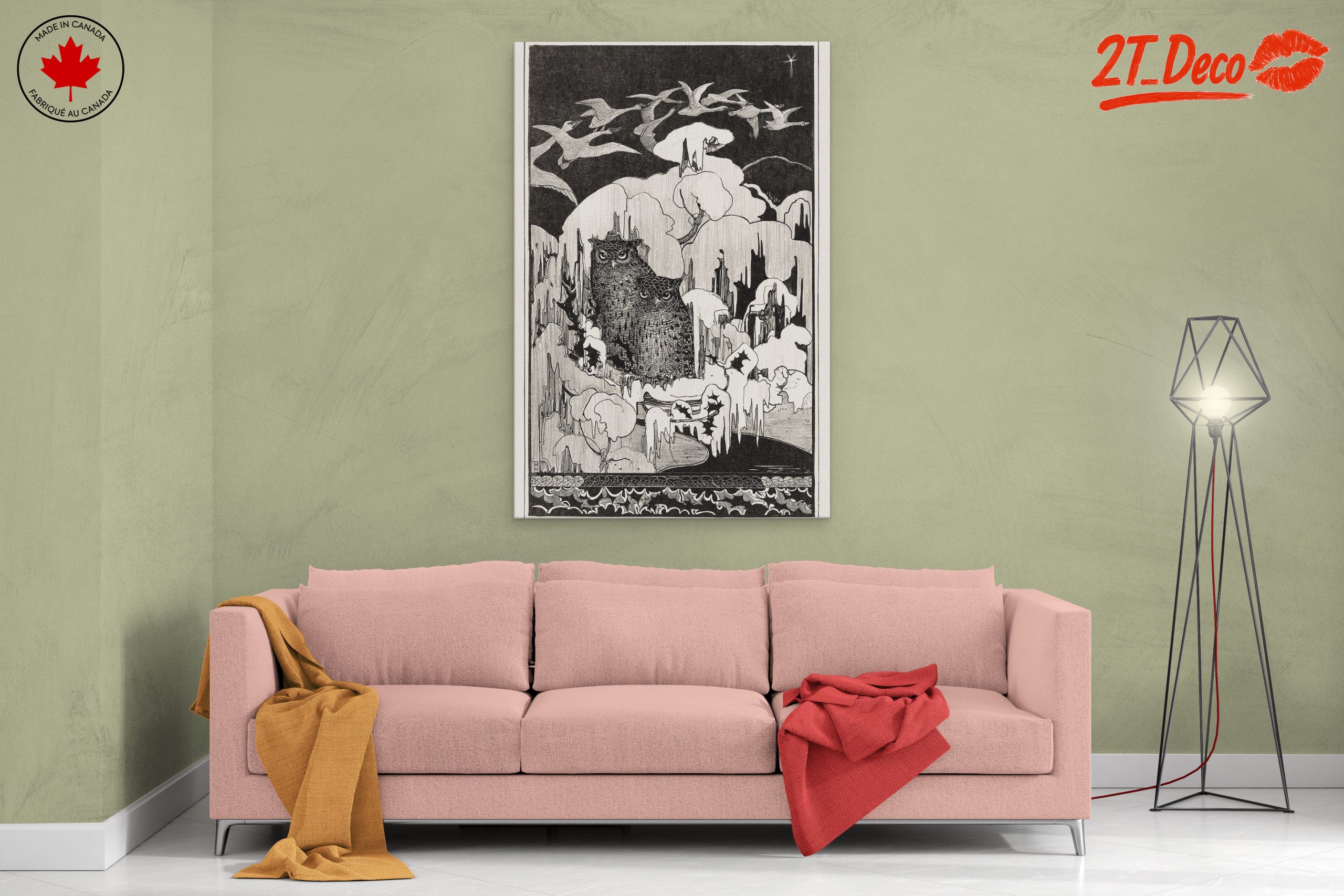 Owls in a Enigmatic Landscape Art - Image 2