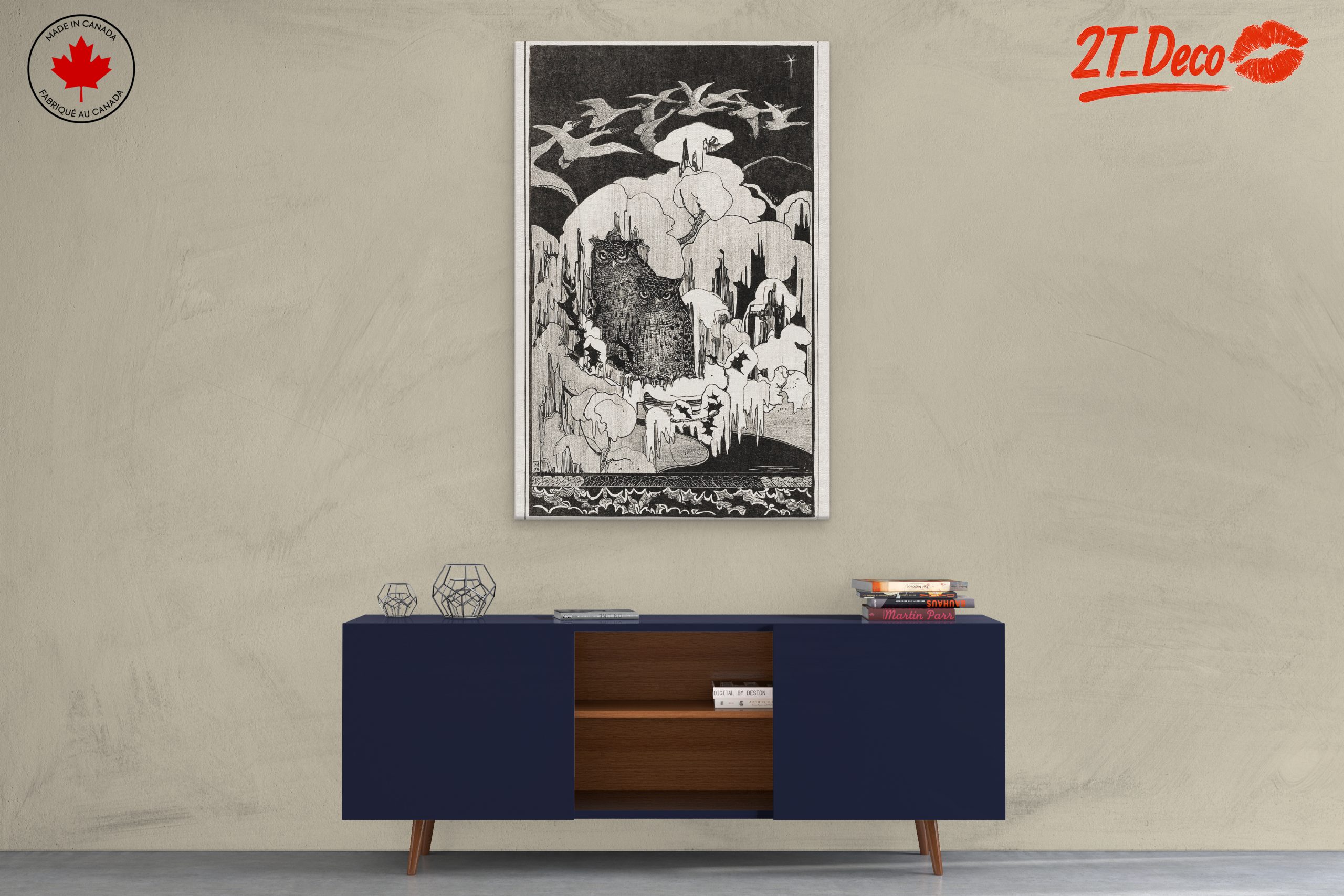 Owls in a Enigmatic Landscape Art - Image 3
