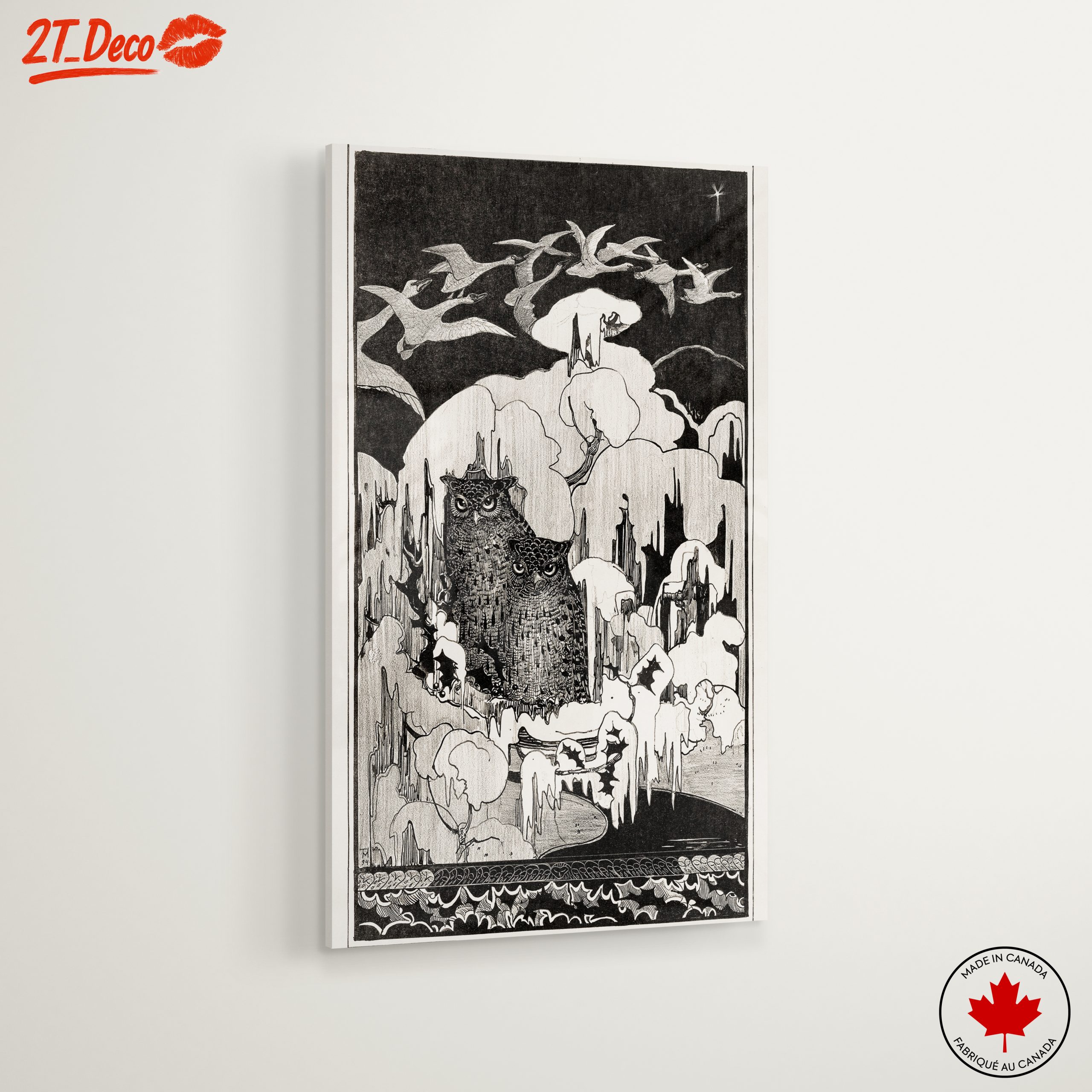 Owls in a Enigmatic Landscape Art - Image 6