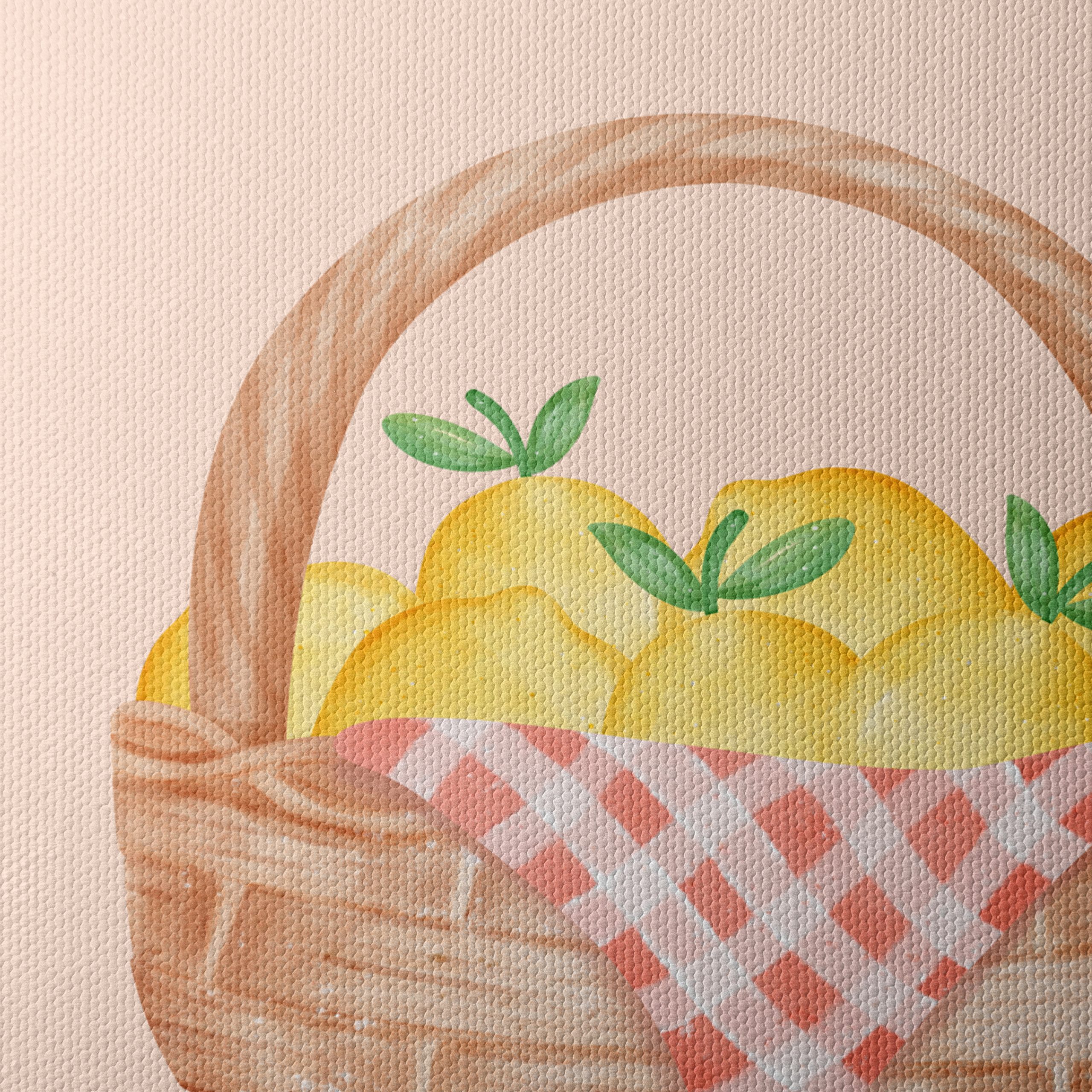 Whimsical Lemon Basket Art for Kitchen - Image 4