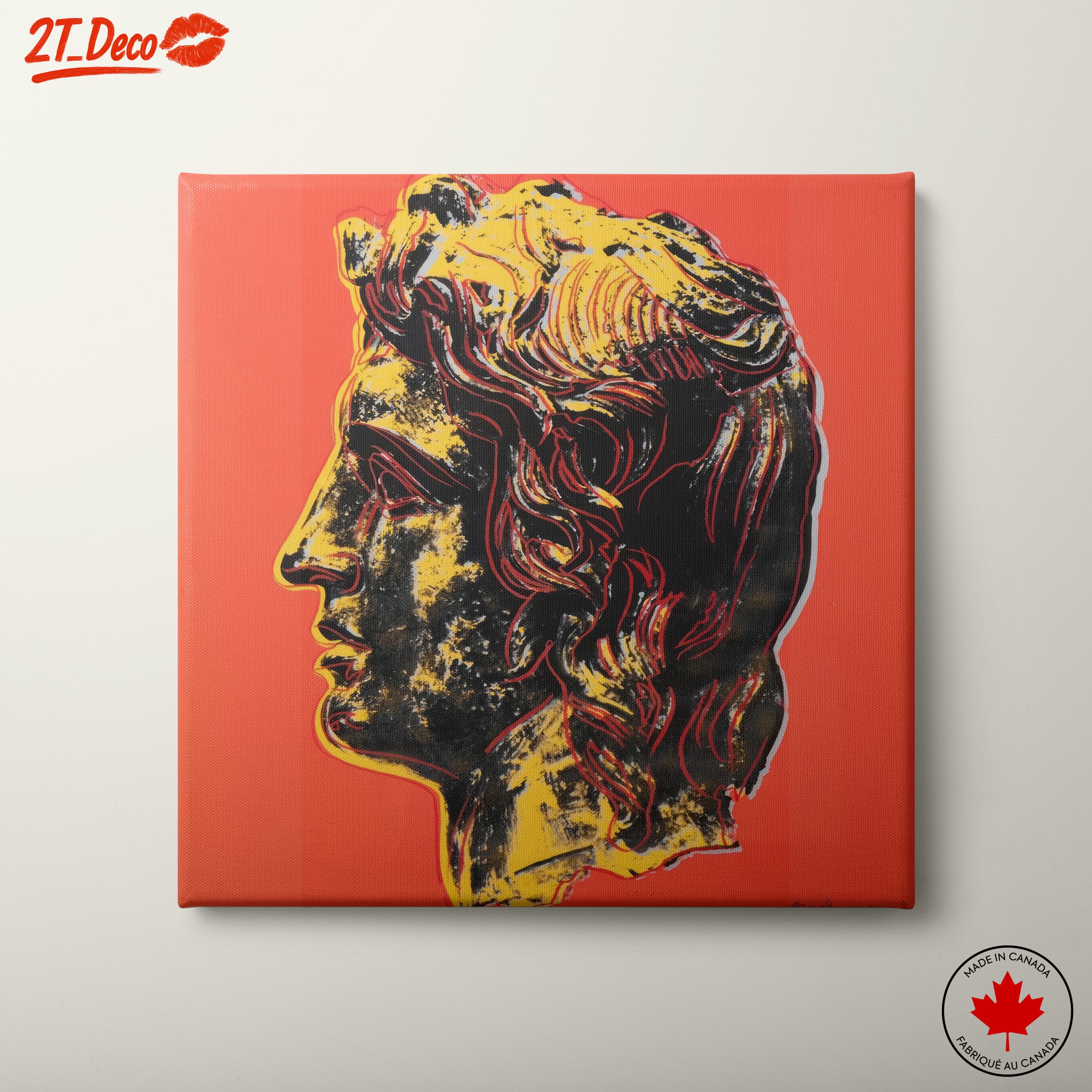 Vibrant Pop Art Depiction of Classical Figure