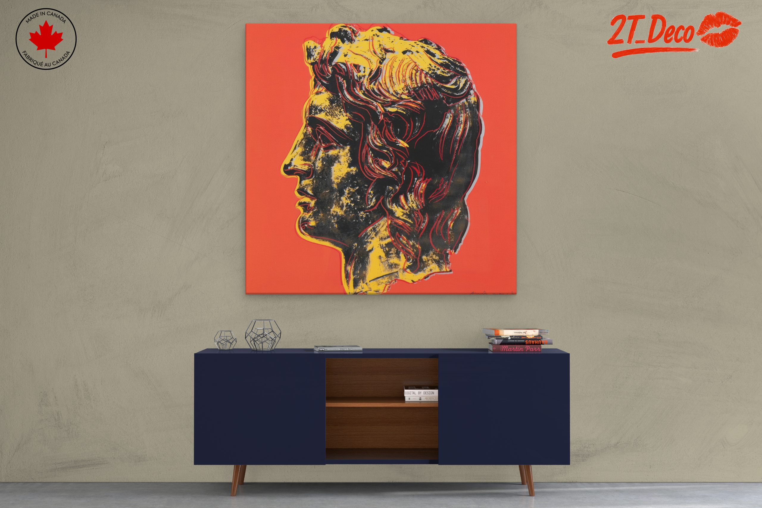 Vibrant Pop Art Depiction of Classical Figure - Image 3