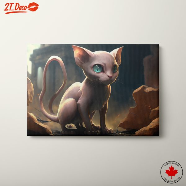 Cute Cat Illustration in a Whimsical Landscape