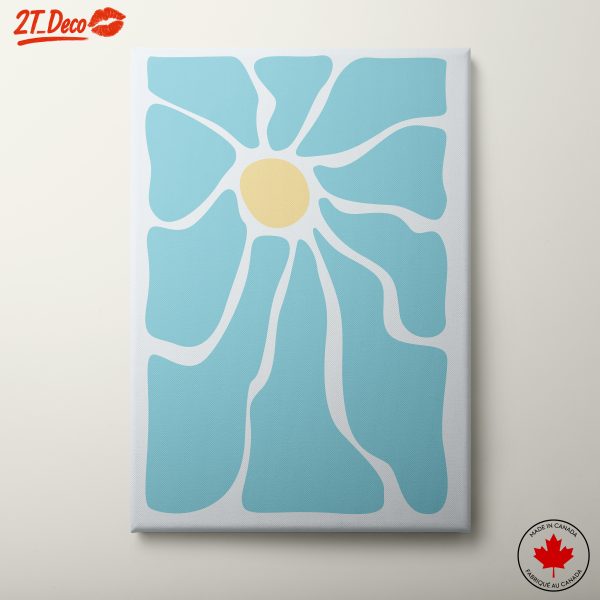 Stylized Botanical Abstract Art with Sun