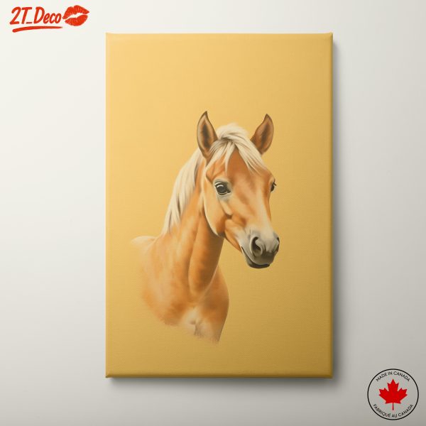 Stunning Horse Portrait on Yellow Background