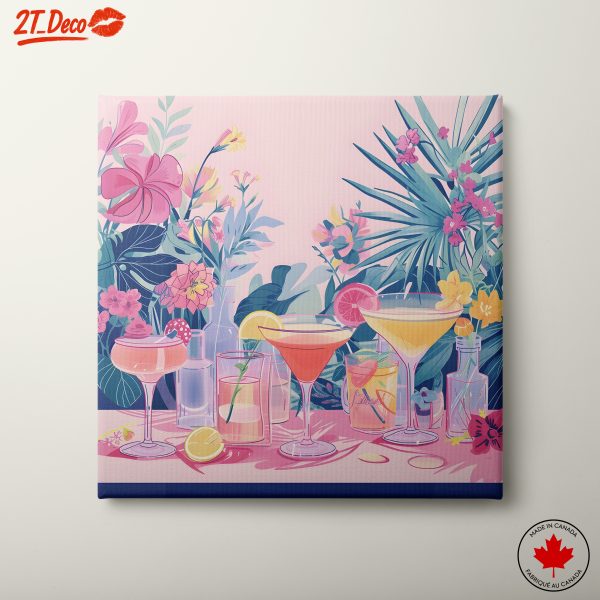 Tropical Floral Cocktail Art