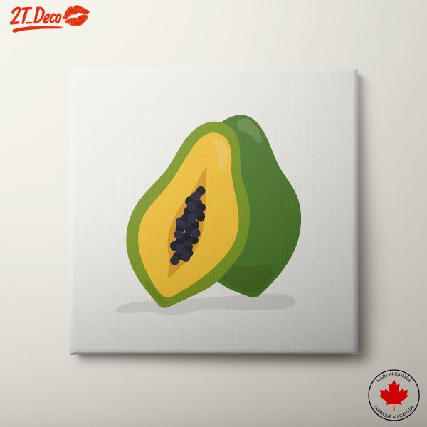 Stylized Papaya Artwork in Abstract Design