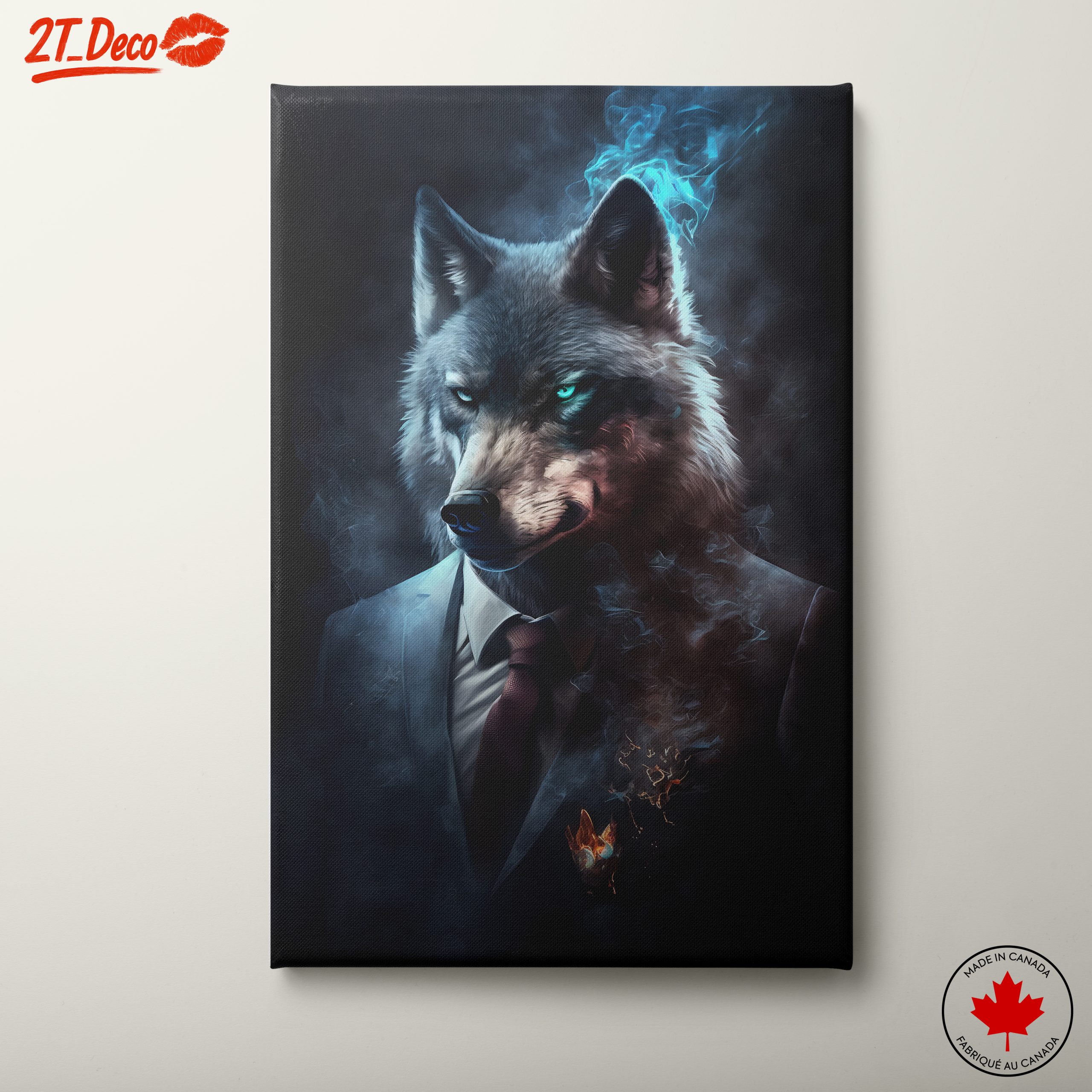 Stylish Wolf Character with Mystical Elements