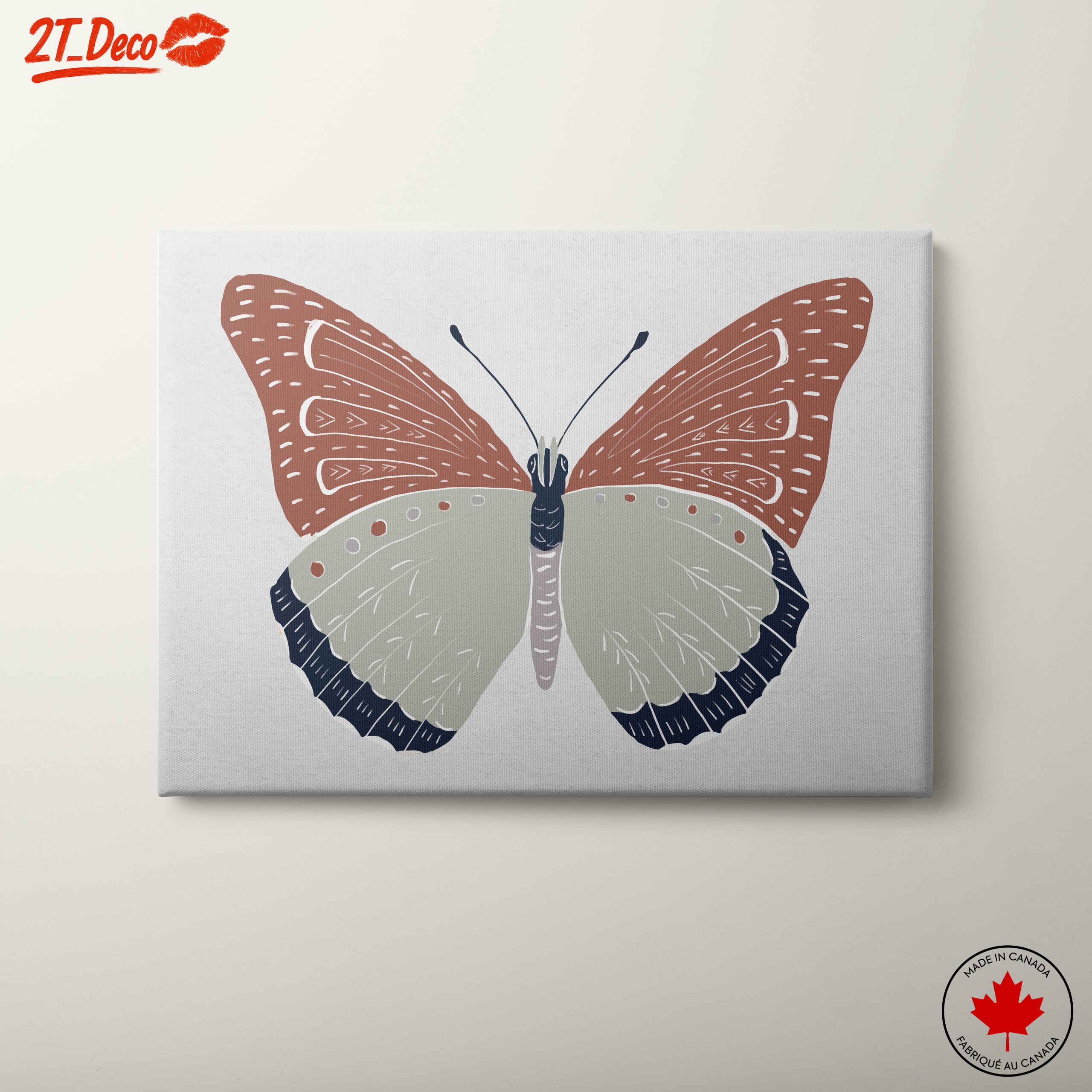 Stylized Butterfly Illustration with Earthy Tones
