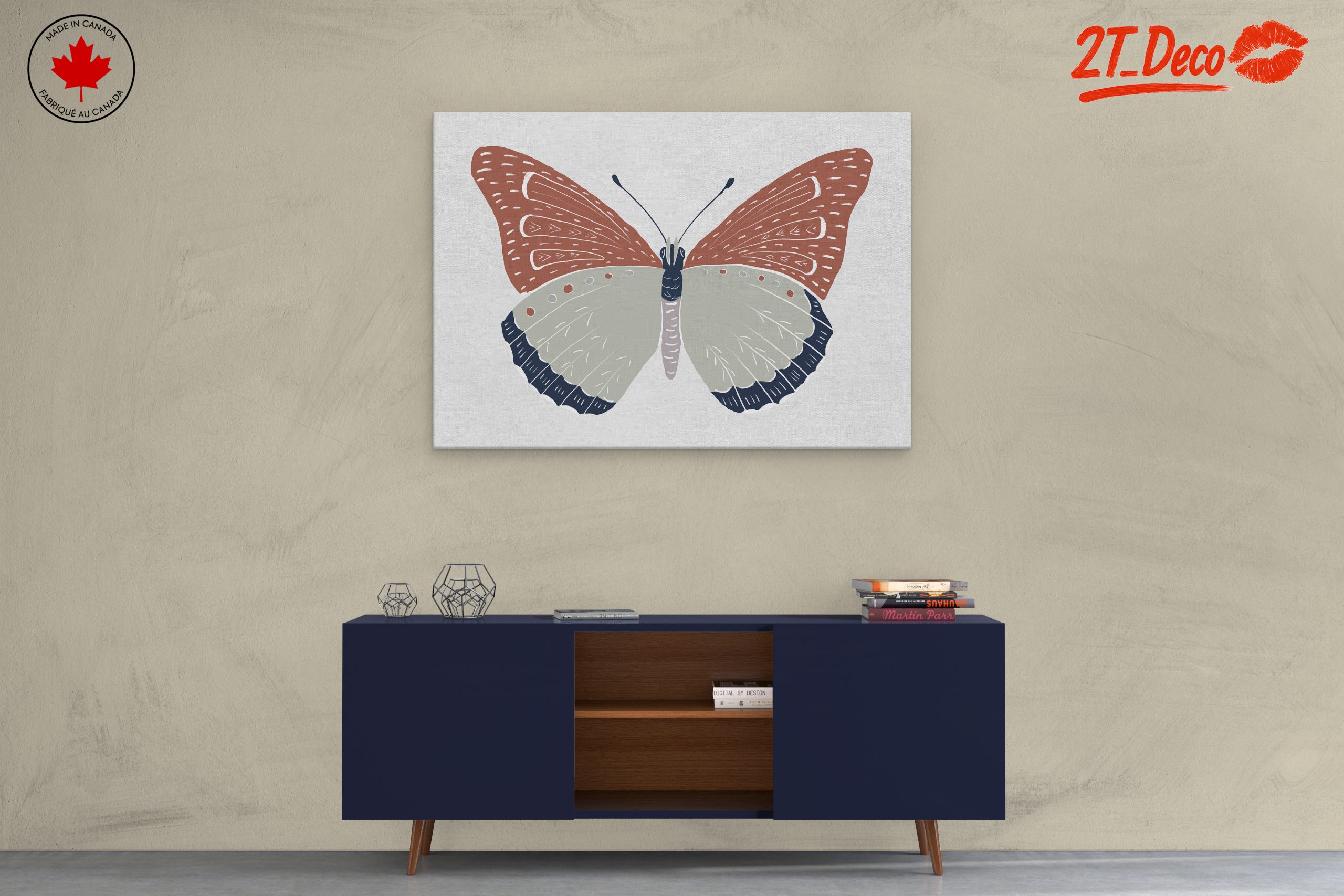 Stylized Butterfly Illustration with Earthy Tones - Image 3