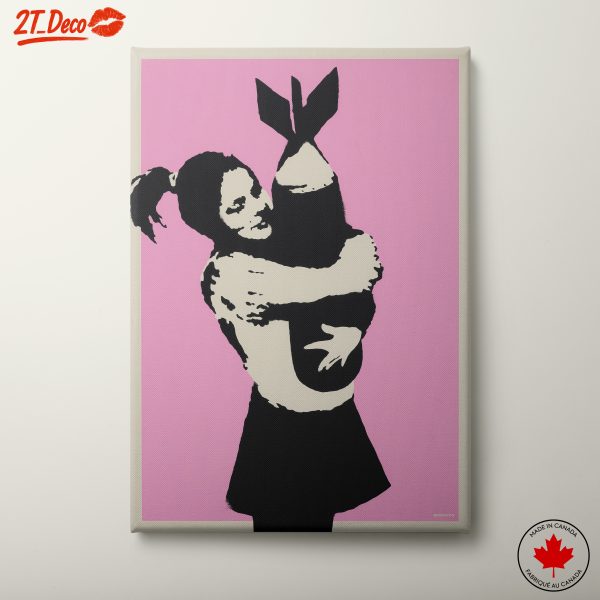 Girl Embracing Bomb in Bold Colors