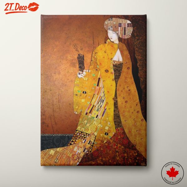 Stylized Woman in Golden Dress