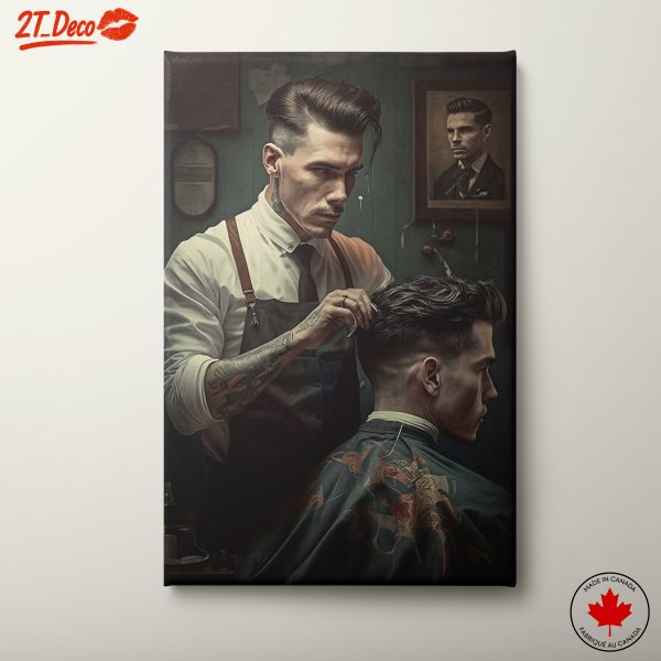Stylish Barber Shop Scene Art