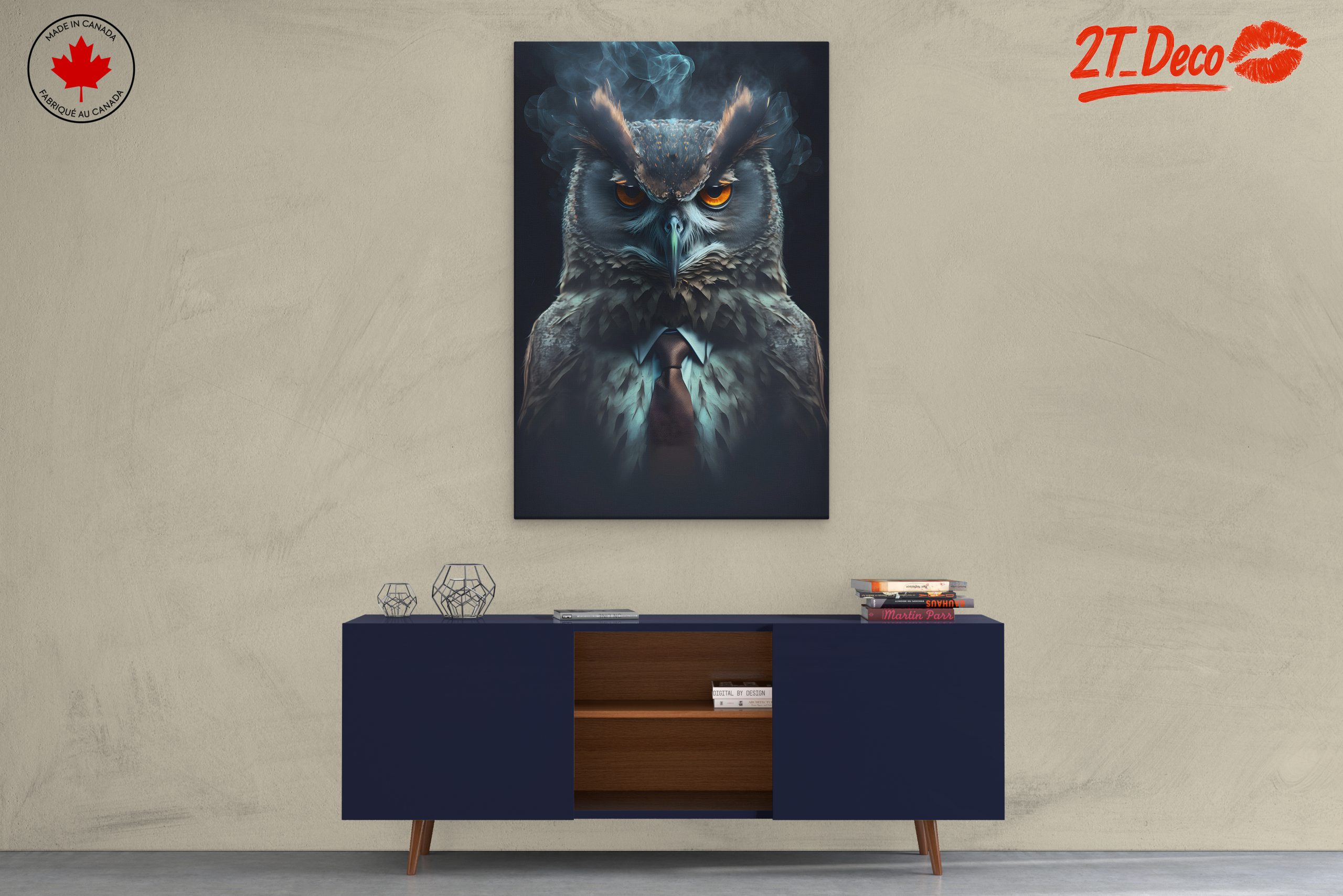 Majestic Owl in a Suit with Smoke - Image 3