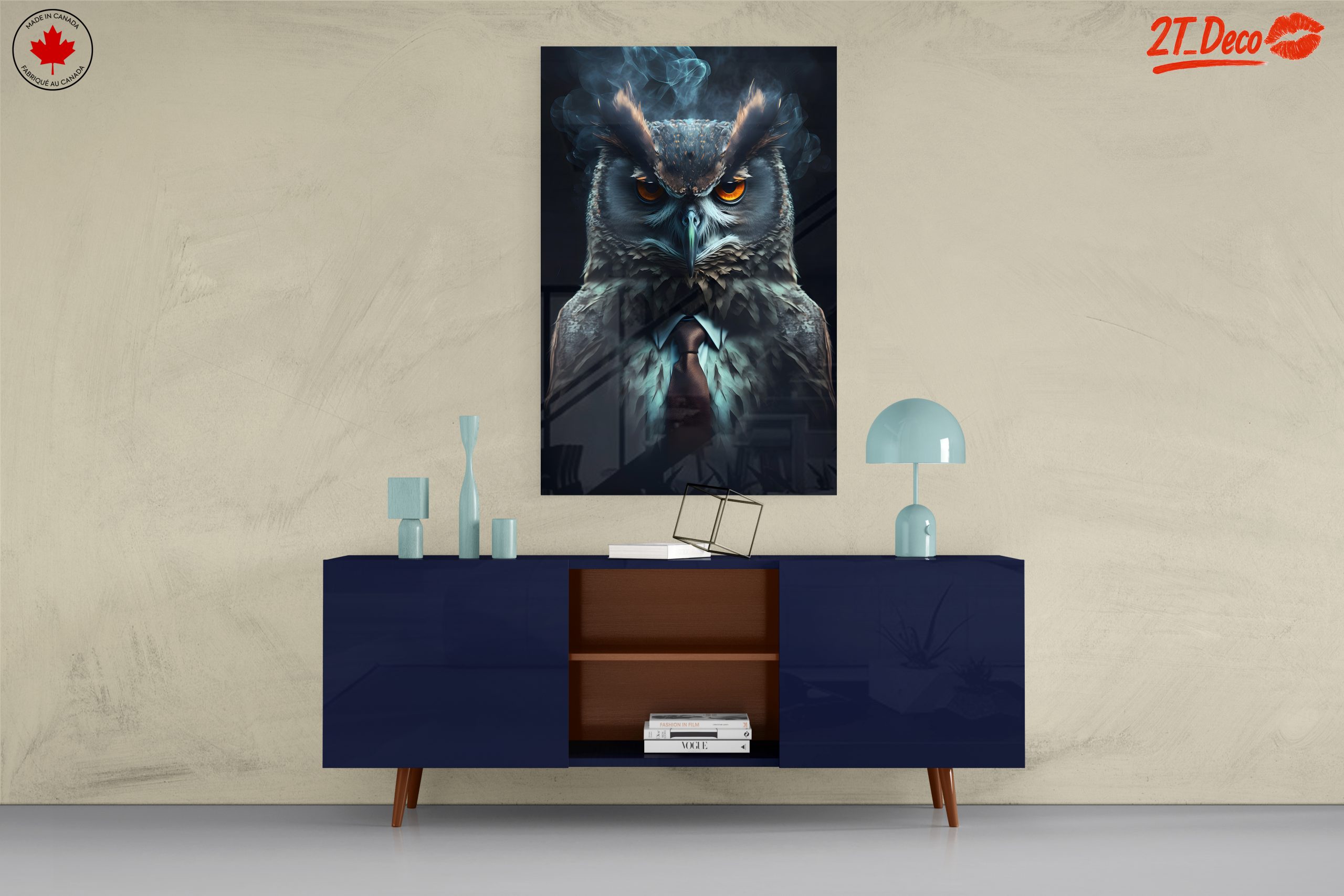 Majestic Owl in a Suit with Smoke - Image 8