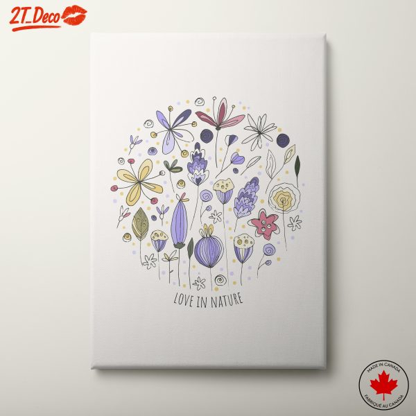 Whimsical Botanical Abstract Art Featuring Flowers