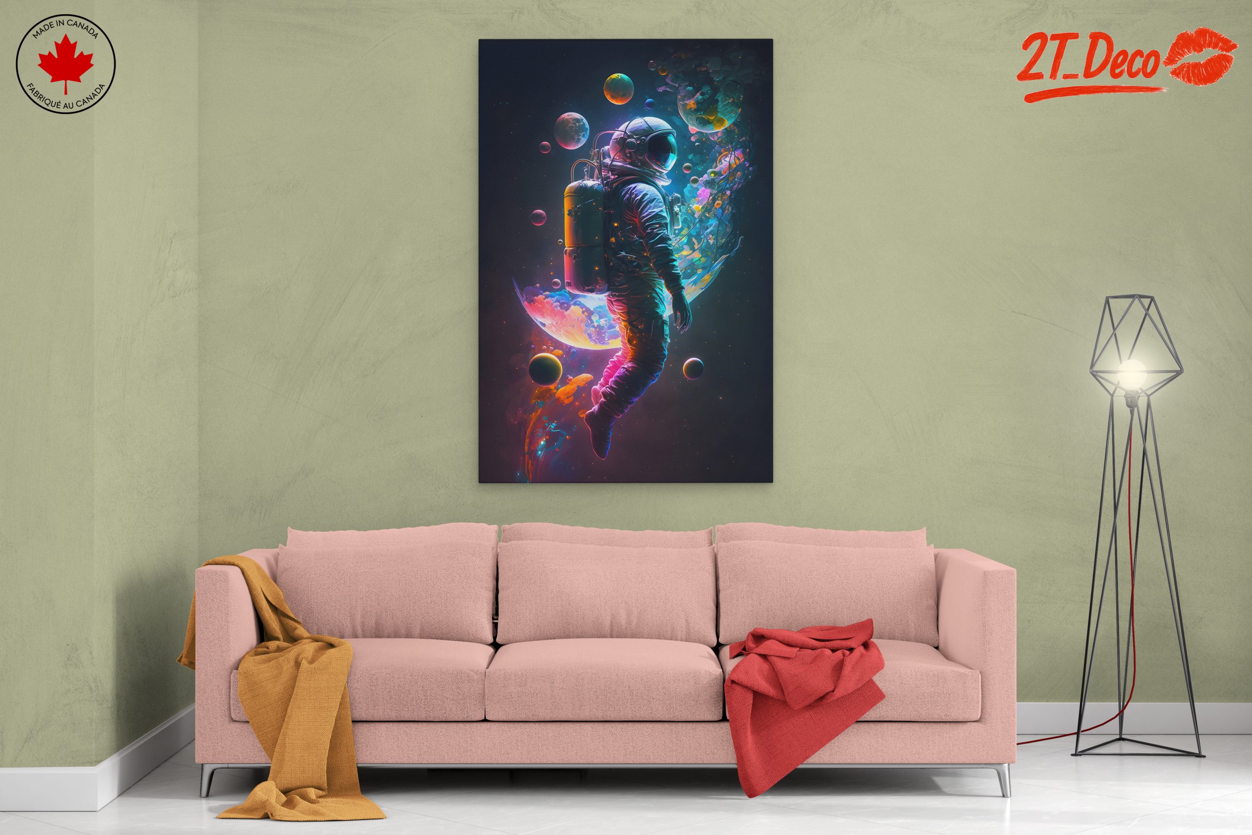 Astronaut in Vibrant Cosmic Space Adventure - Image 2