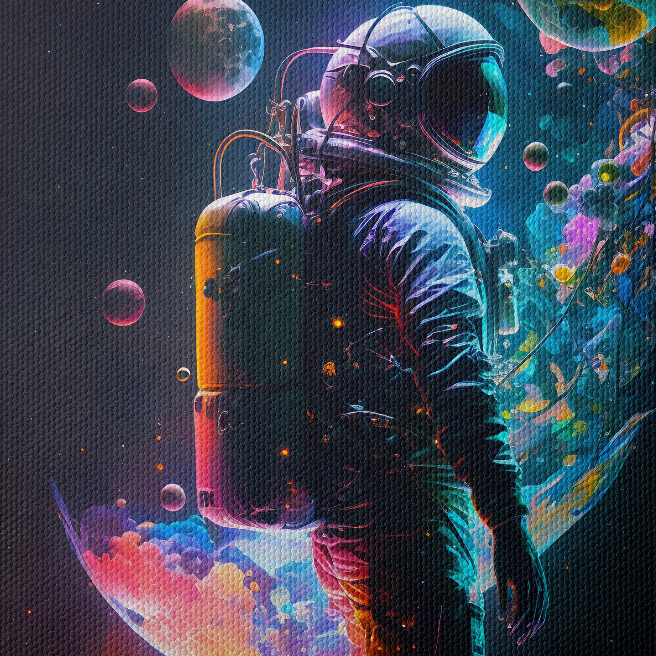 Astronaut in Vibrant Cosmic Space Adventure - Image 4