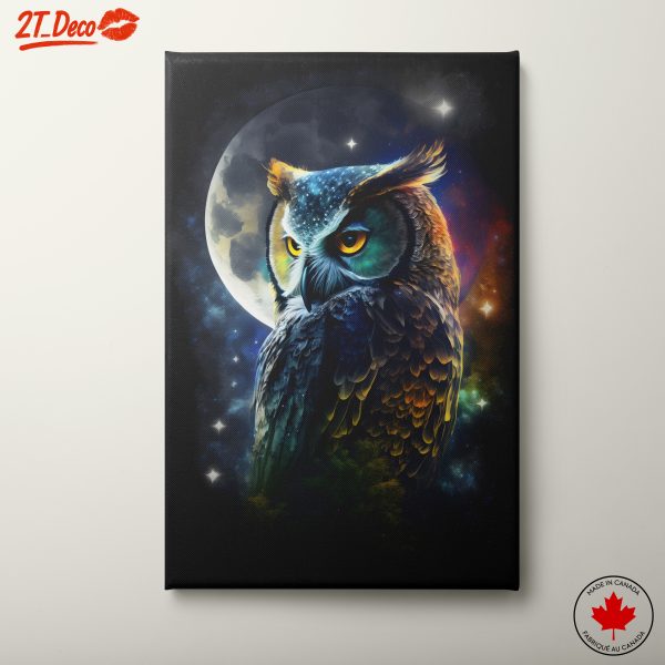 Majestic Owl Under Cosmic Sky