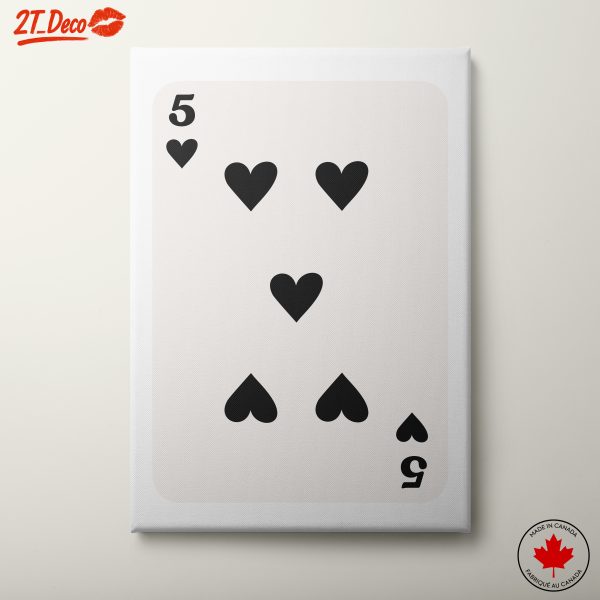 Five of Hearts Playing Card Art 4
