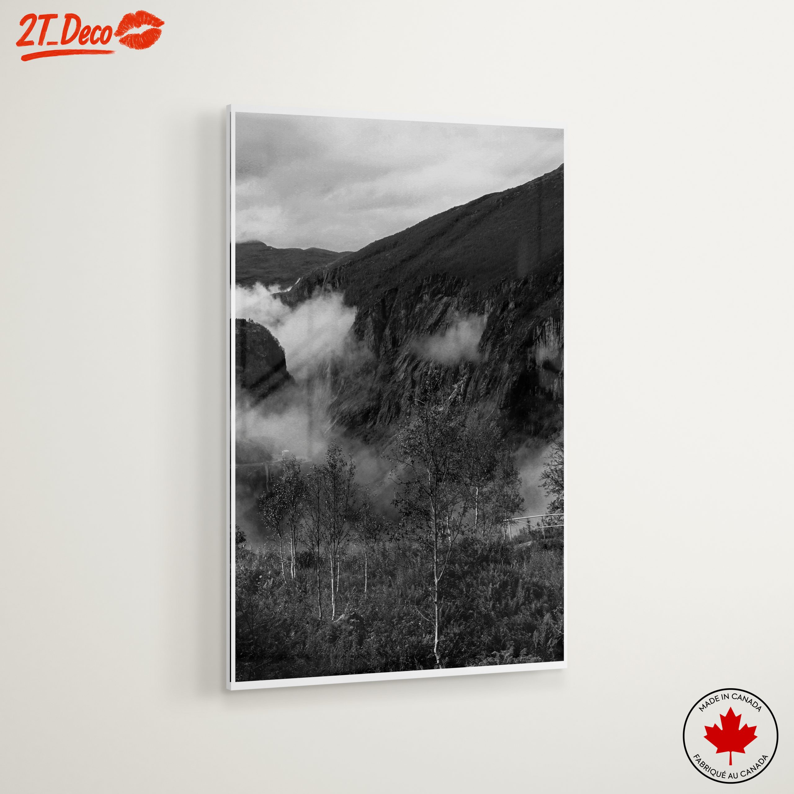 Misty Mountain Landscape in Black and White - Image 6