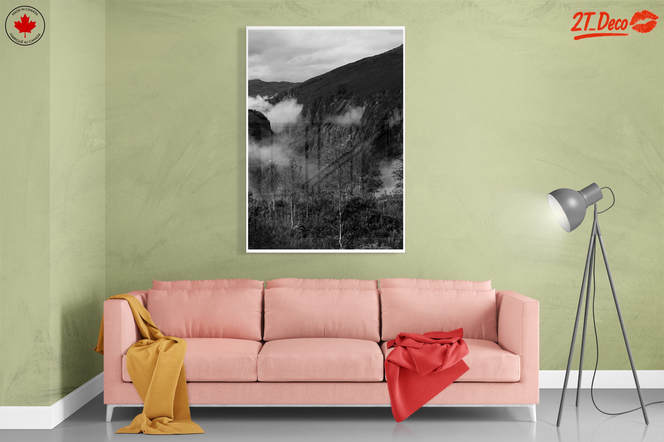 Misty Mountain Landscape in Black and White - Image 7