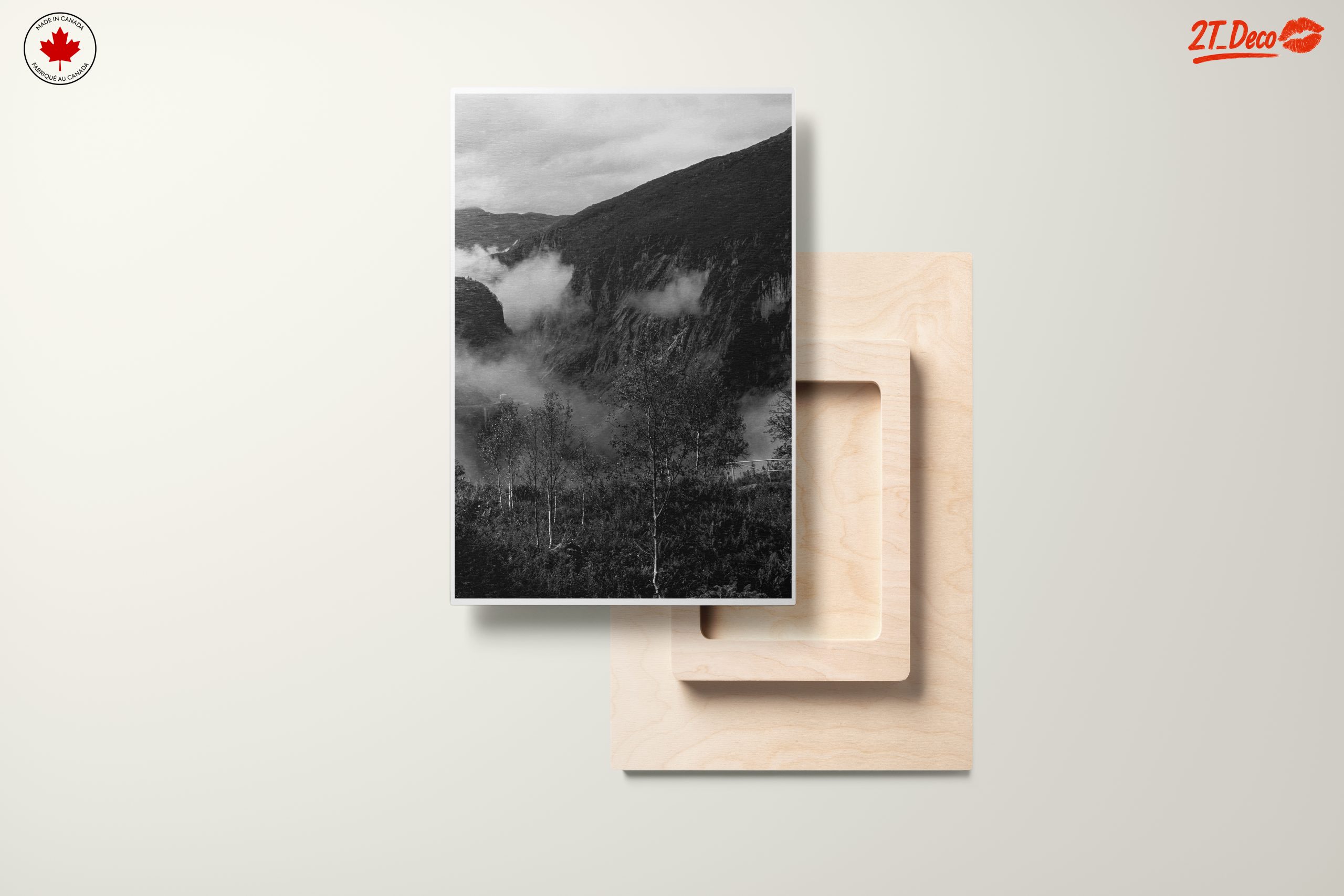 Misty Mountain Landscape in Black and White - Image 11