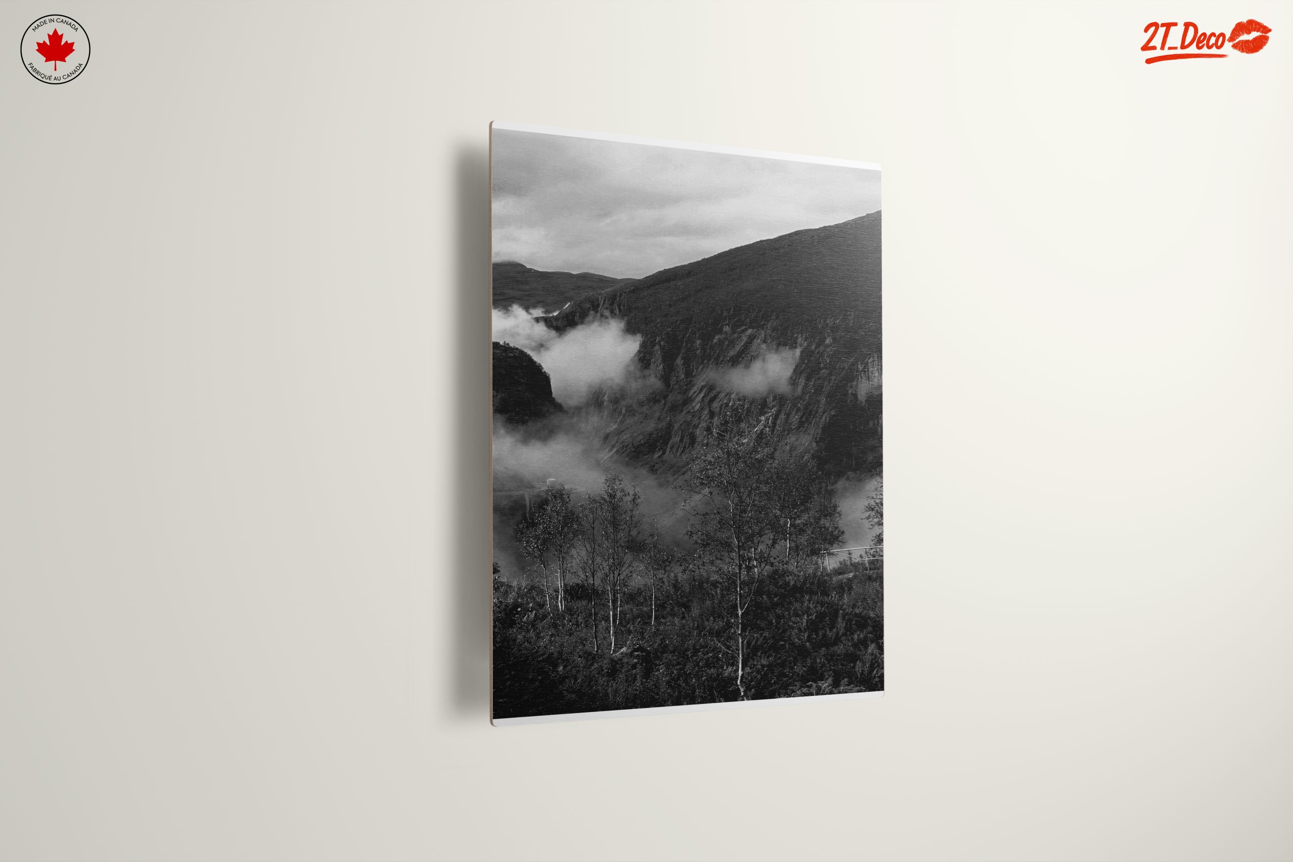 Misty Mountain Landscape in Black and White - Image 13