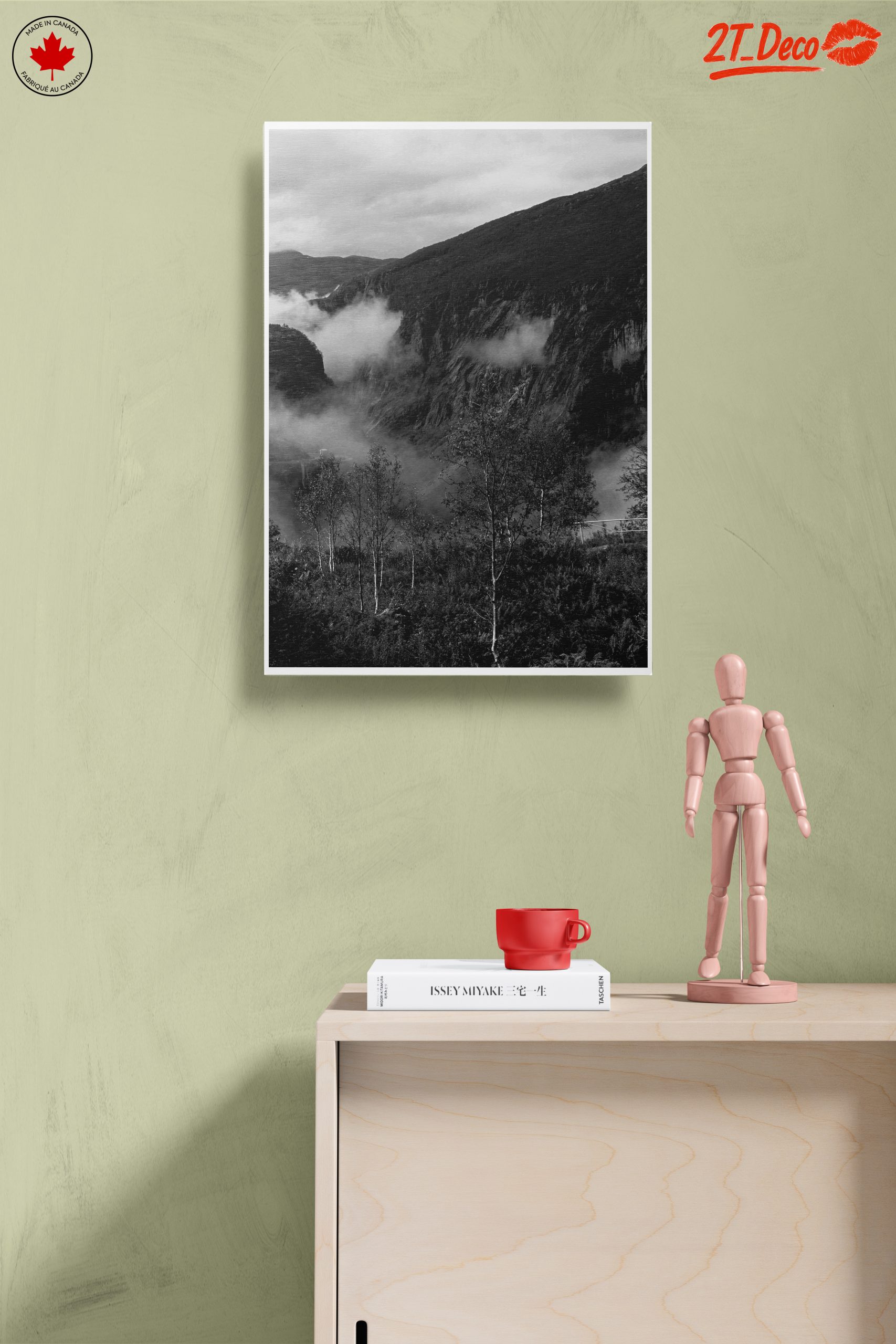 Misty Mountain Landscape in Black and White - Image 14