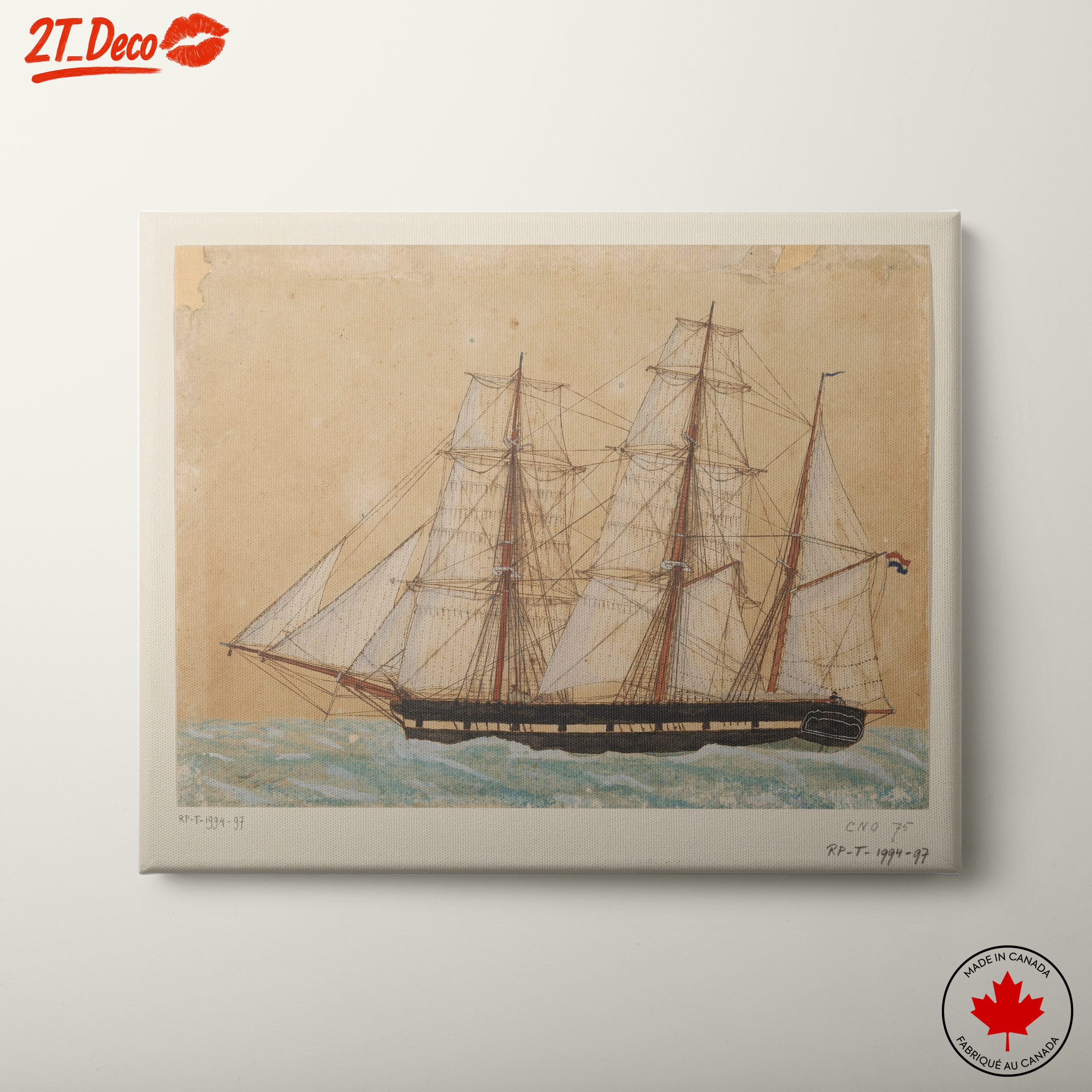 Classic Sailing Ship in Historical Maritime Scene